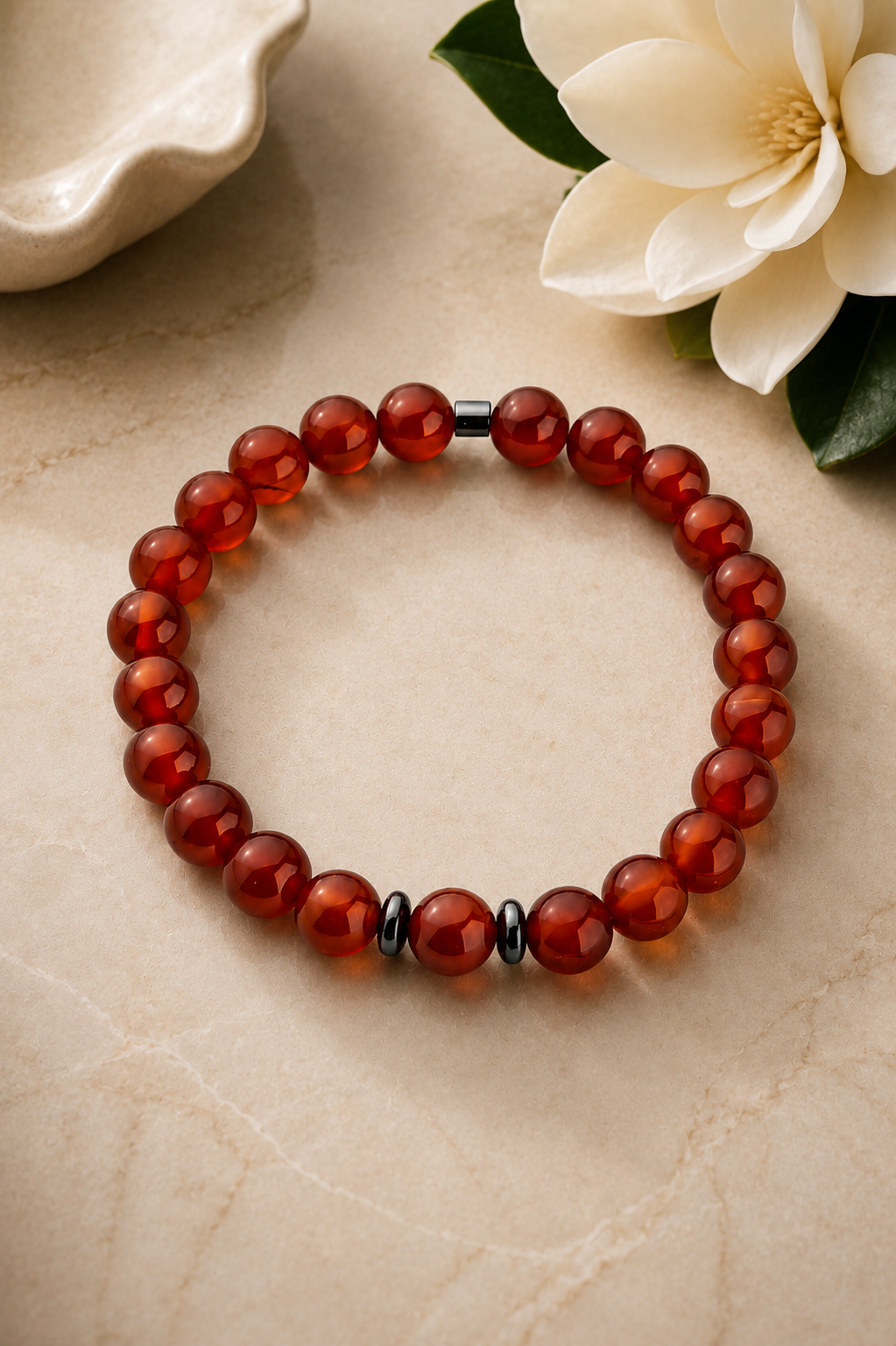 Roter Achat Edelstein Armband