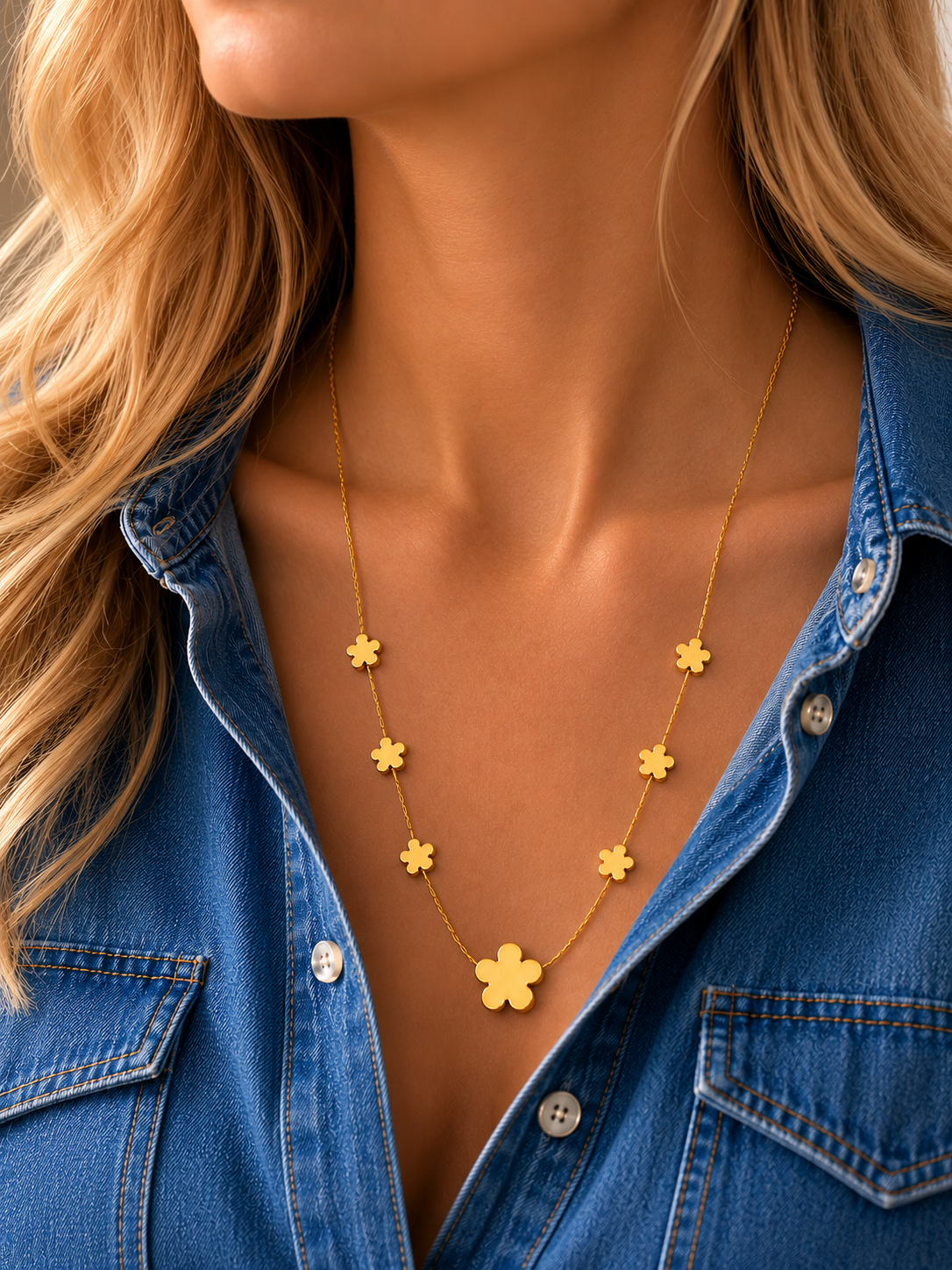Golden Fleur Halskette