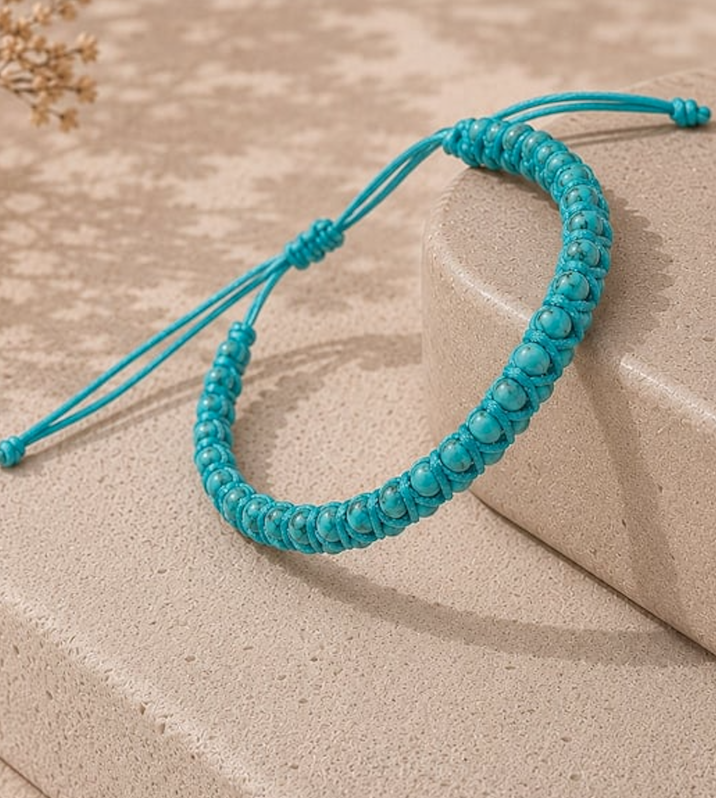 Geflochtener Türkis Edelstein Armband