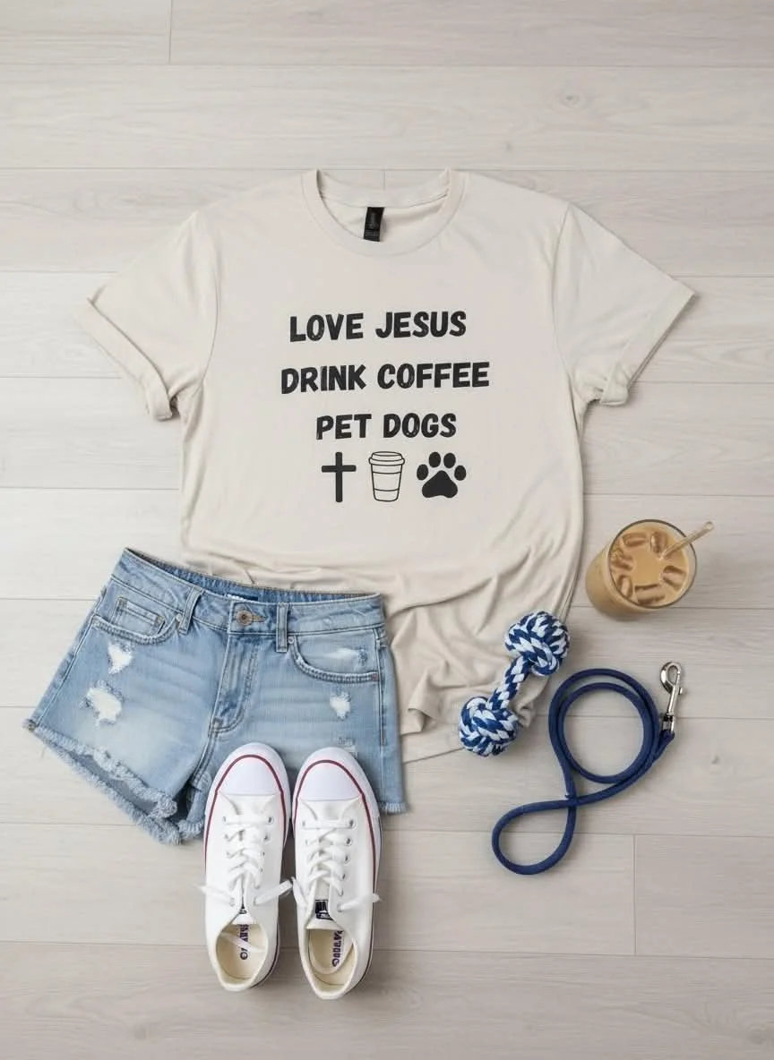 Jesus, Coffee, Dogs Graphic Tee