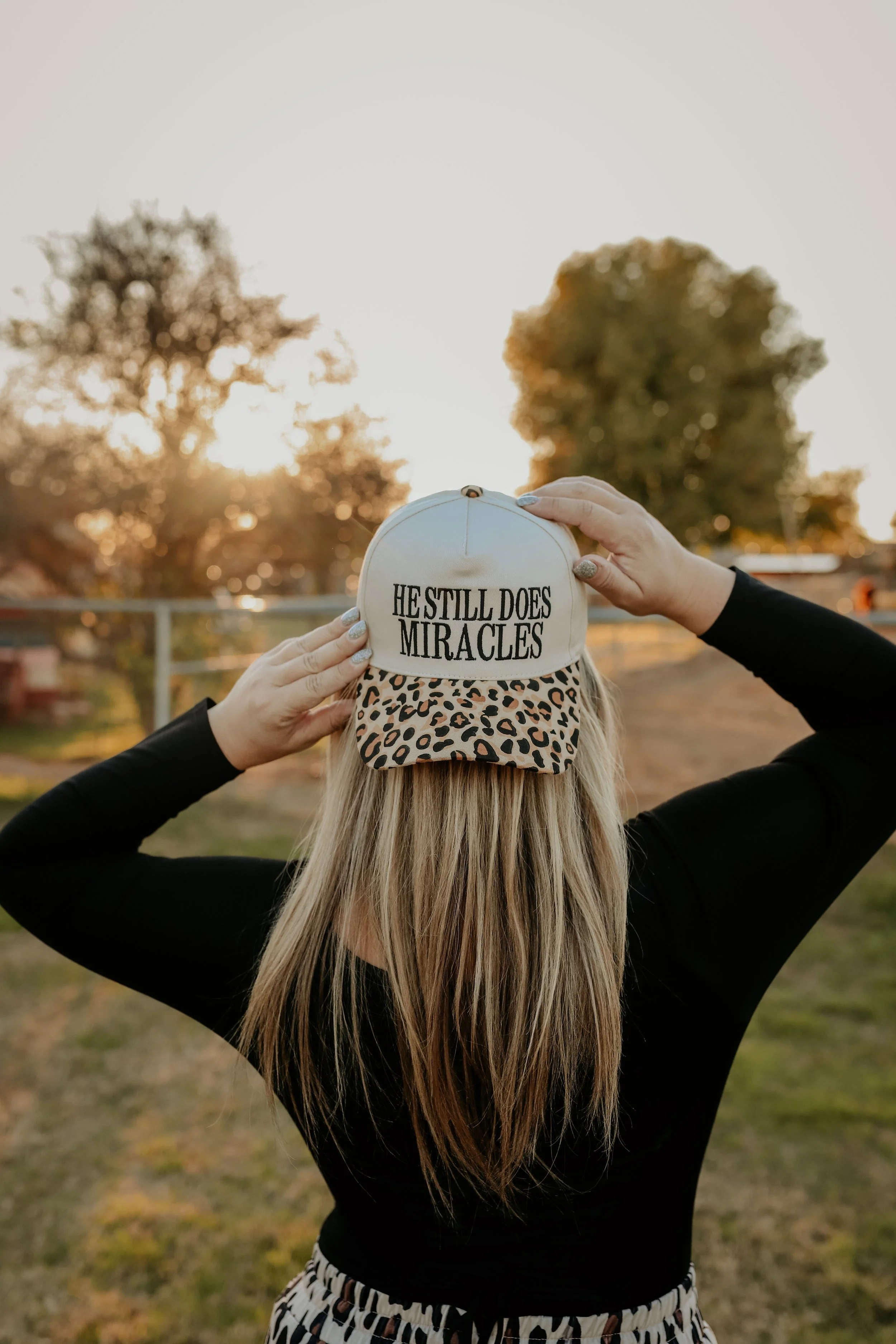 He Still Does Miracles Leopard Brim Hat
