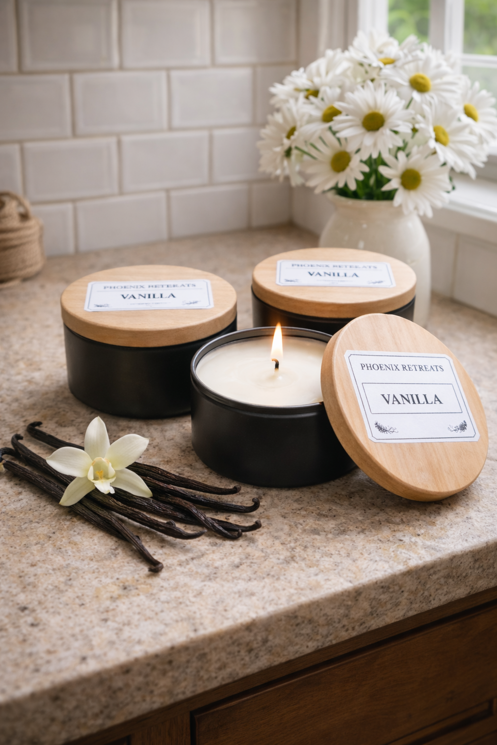 Candles - Black Tin with lid