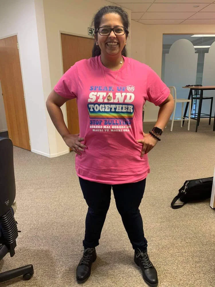 Mili supporting pink shirt day