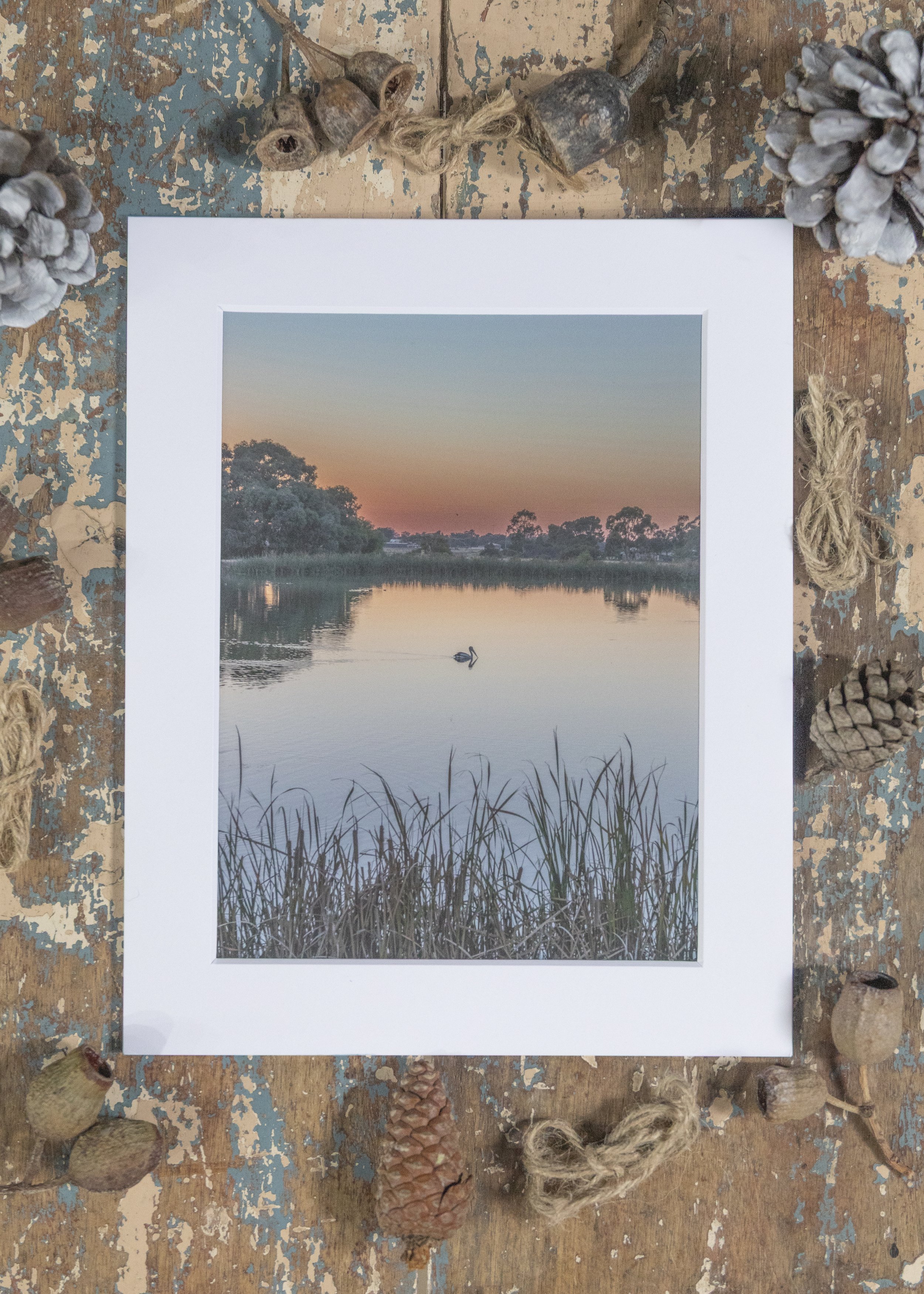 Mounted Print - Sunrise on The Wetlands with Mr Percival