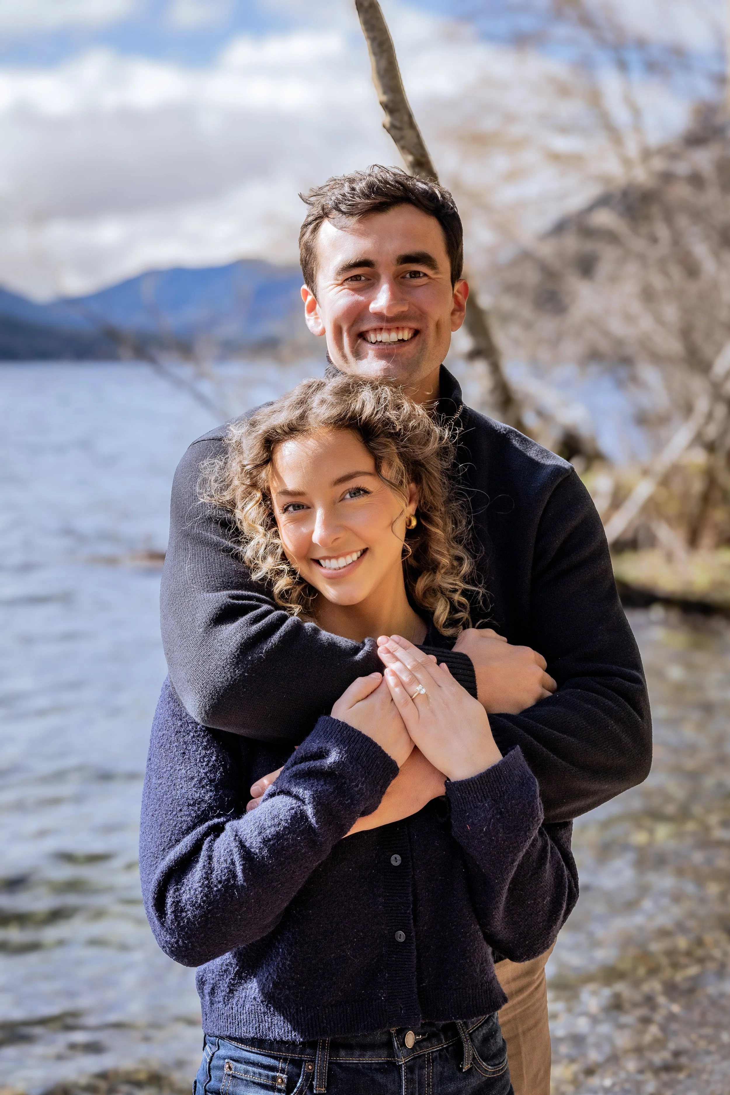 Early Spring Engagement at Crescent Lake, Olympic National Park 