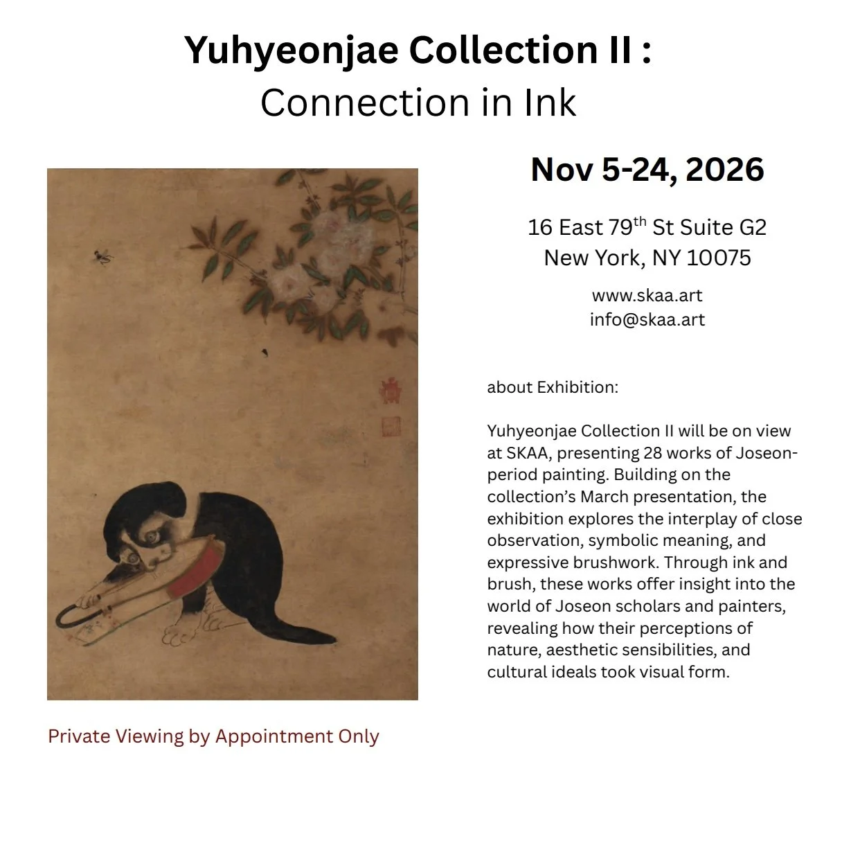 Invitation: Yuhyeonjae Collection II: Connection in Ink, Novemver 5–24, 2026