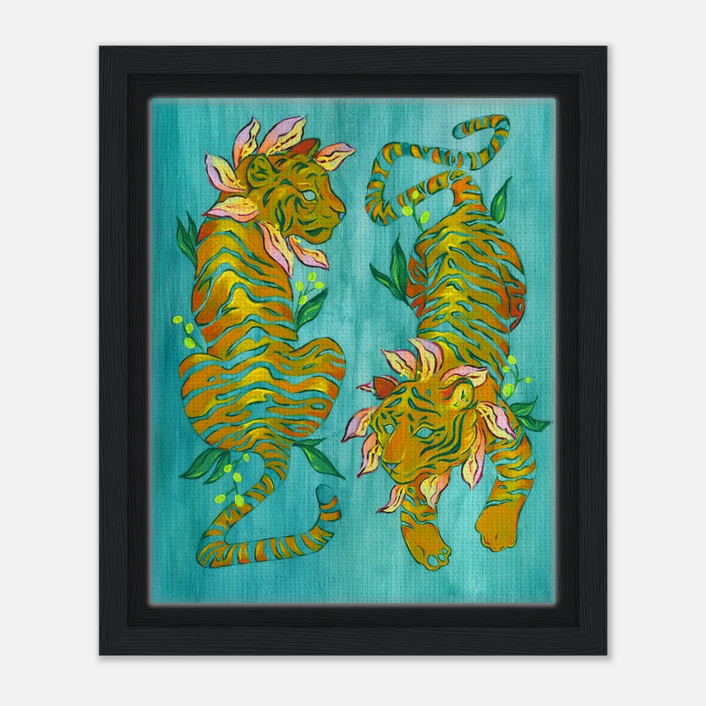 Tiger Lillies Framed Canvas Print