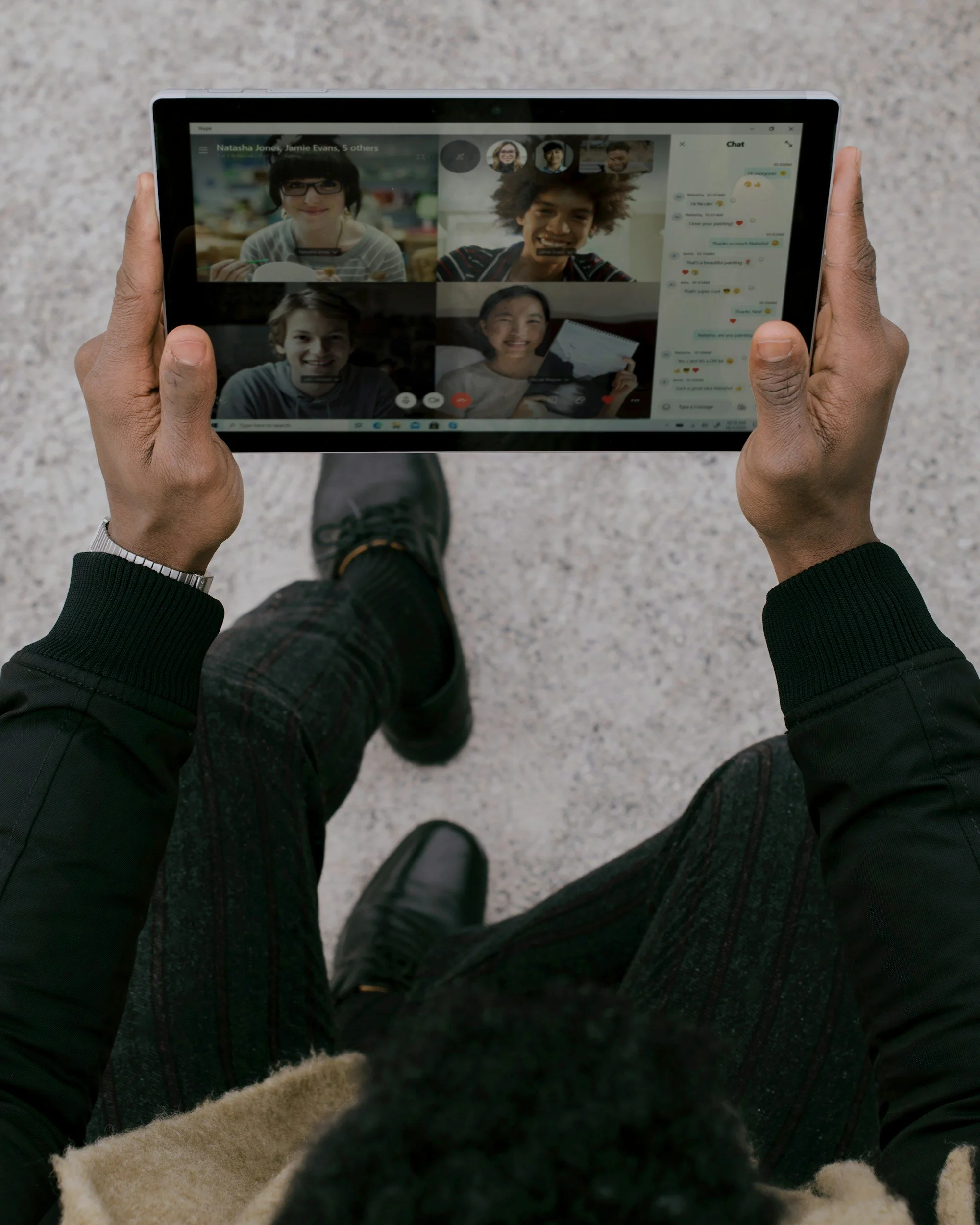 "Laptop screen showing virtual body doubling session for ADHD productivity and social presence."