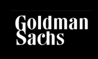 Black background with white text displaying 'Goldman Sachs'