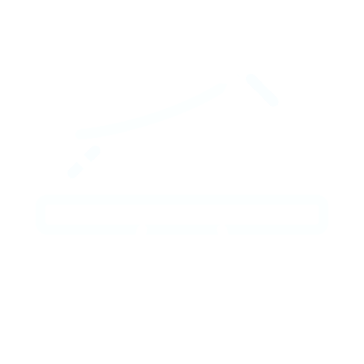 Icon of a presentation board with a line graph, circles, and lines, representing data analysis or strategy planning.