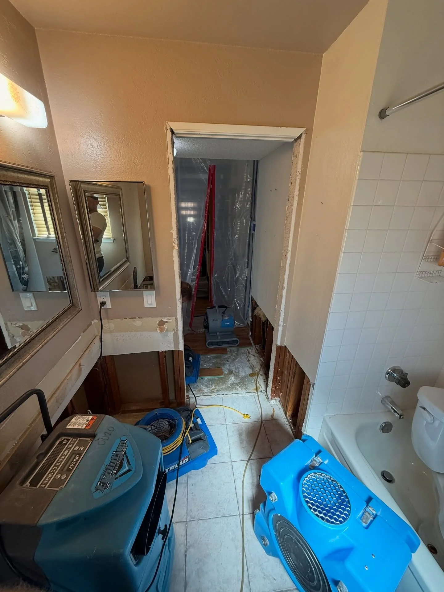 Supply line leak in Moreno Valley&hellip;&hellip;client had hard wood flooring, cabinetry, drywall/insulation, and sill plates affected.  We make it easy with professional Water, Fire, Smoke, and Mold remediation services that work around you and you