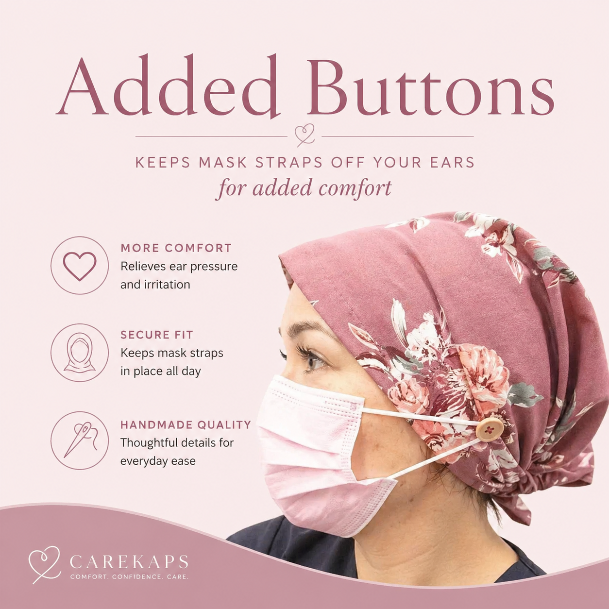 Added Buttons for All-Day Mask Comfort