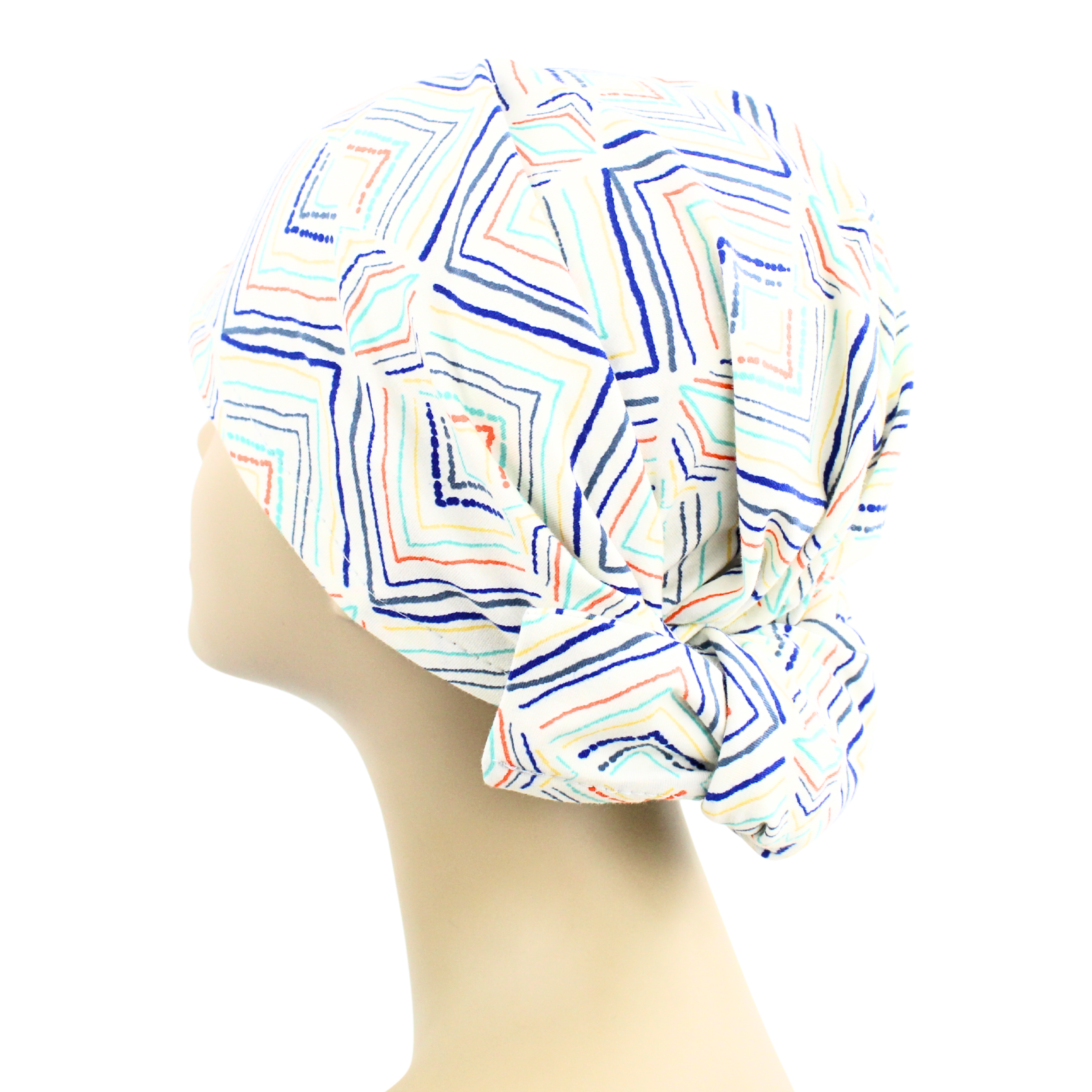 chemo headwear geometric print soft cap for cancer patients hair loss