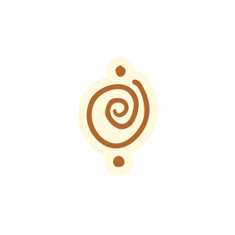 Simple illustration of a snail with a spiral shell, two antennae, and a small head, in a minimalist cartoon style.
