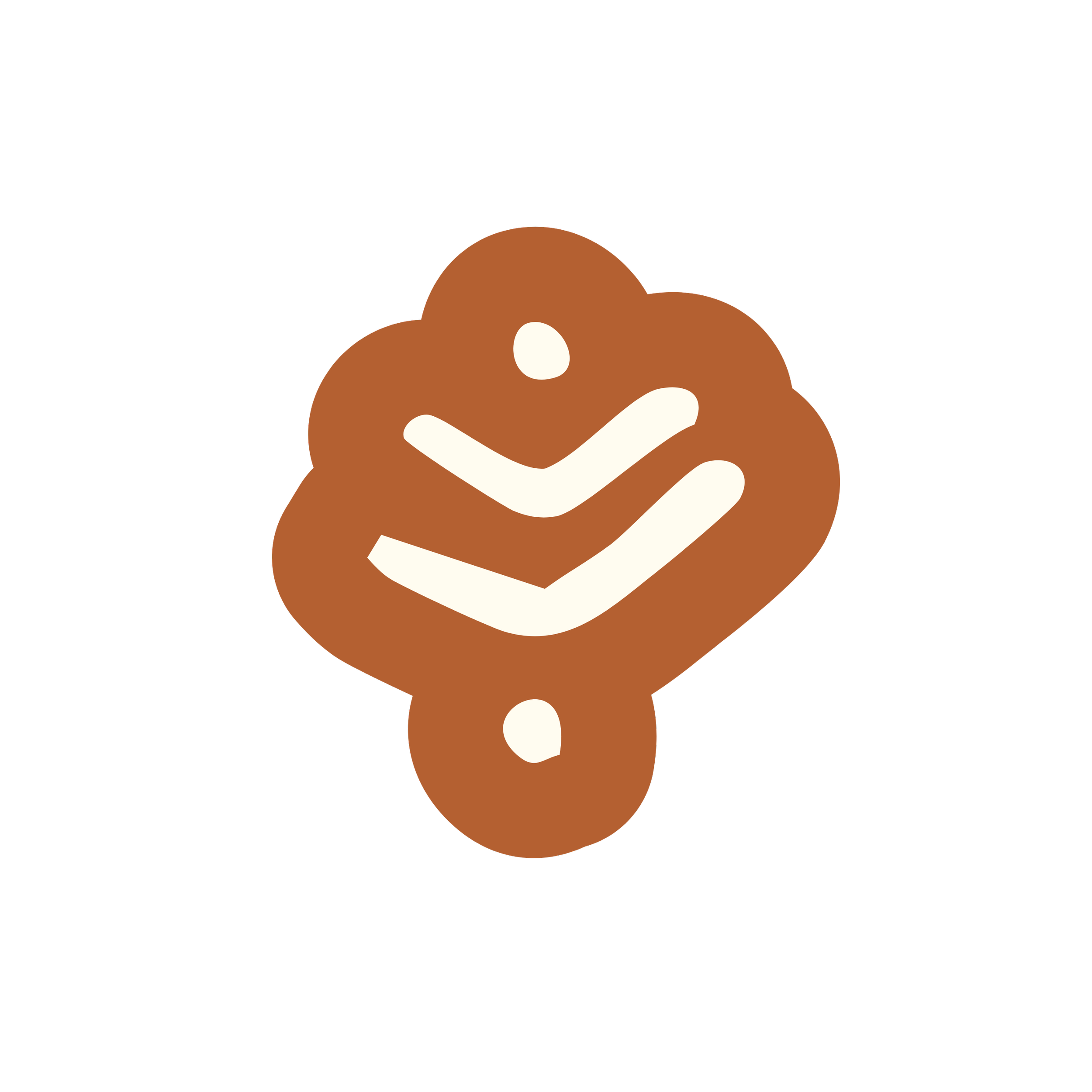 Icon of a brown pulse with white details resembling an abstract face or person.