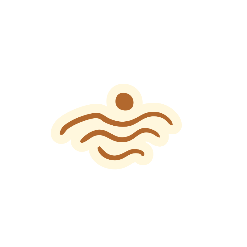 Simple illustration of a cloud with a sun above it, in a minimalist style.