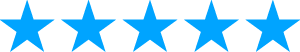 Five blue stars in a row.