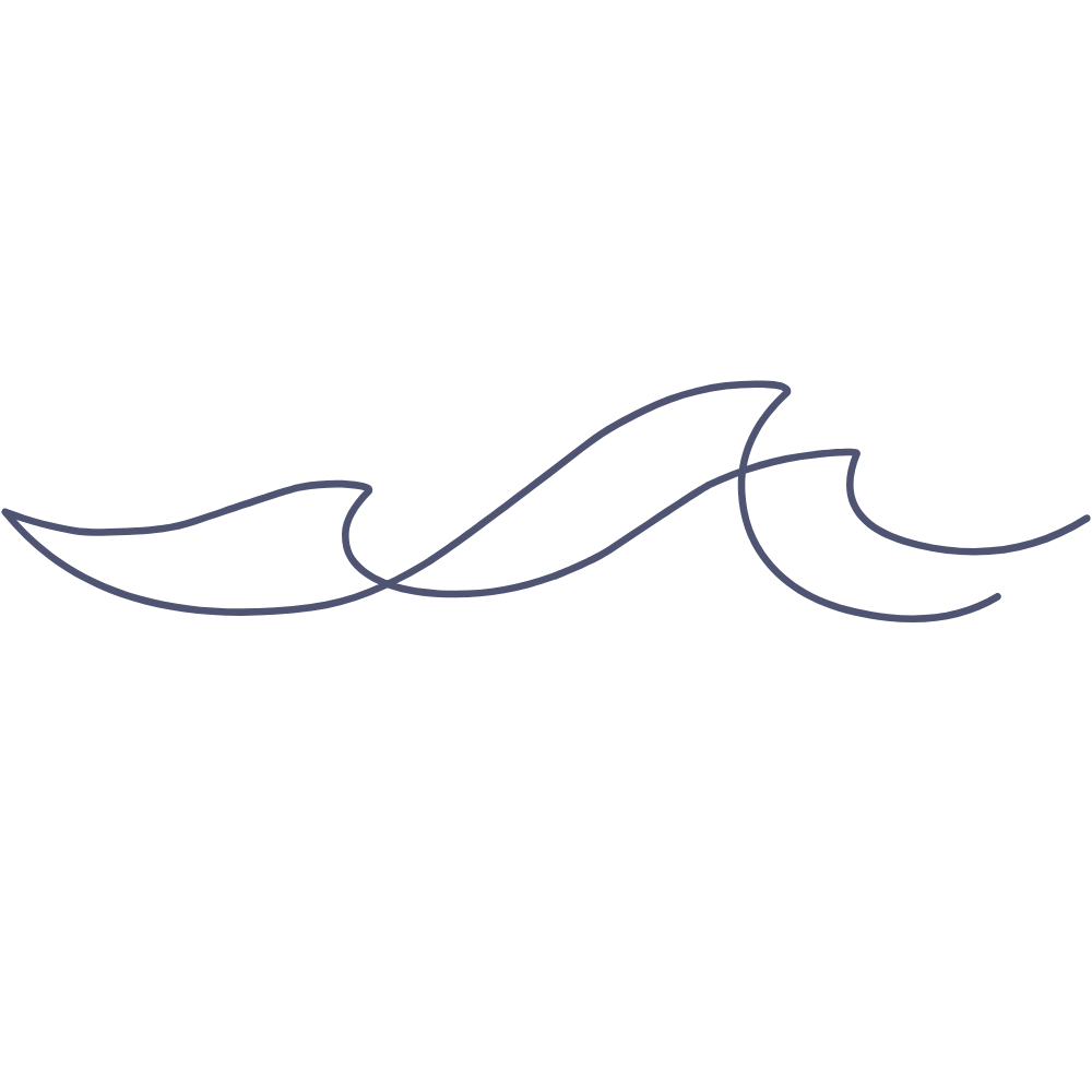 Cartoon mustache with a swirl design on a black background.