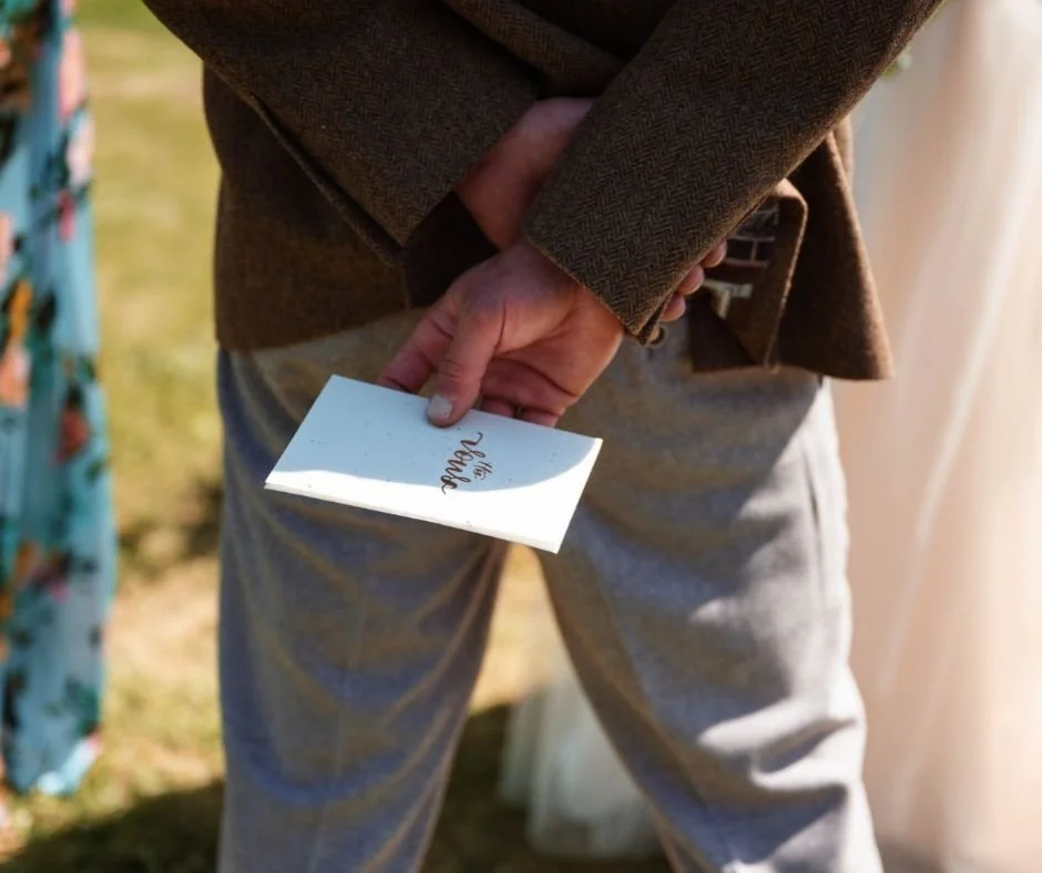 Personal Vows held by groom everlong ceremonies