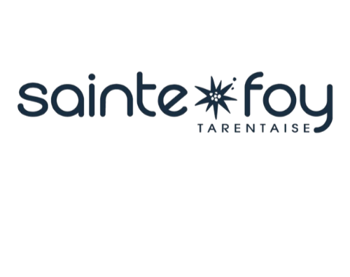 Logo du festival Sainte Foy à Tarentaise avec le nom en lettres bleues et une étoile au centre.