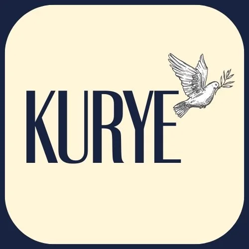 Küçük bir kuşun tasviri ve üzerinde 'KURYE' yazısı bulunan logo.