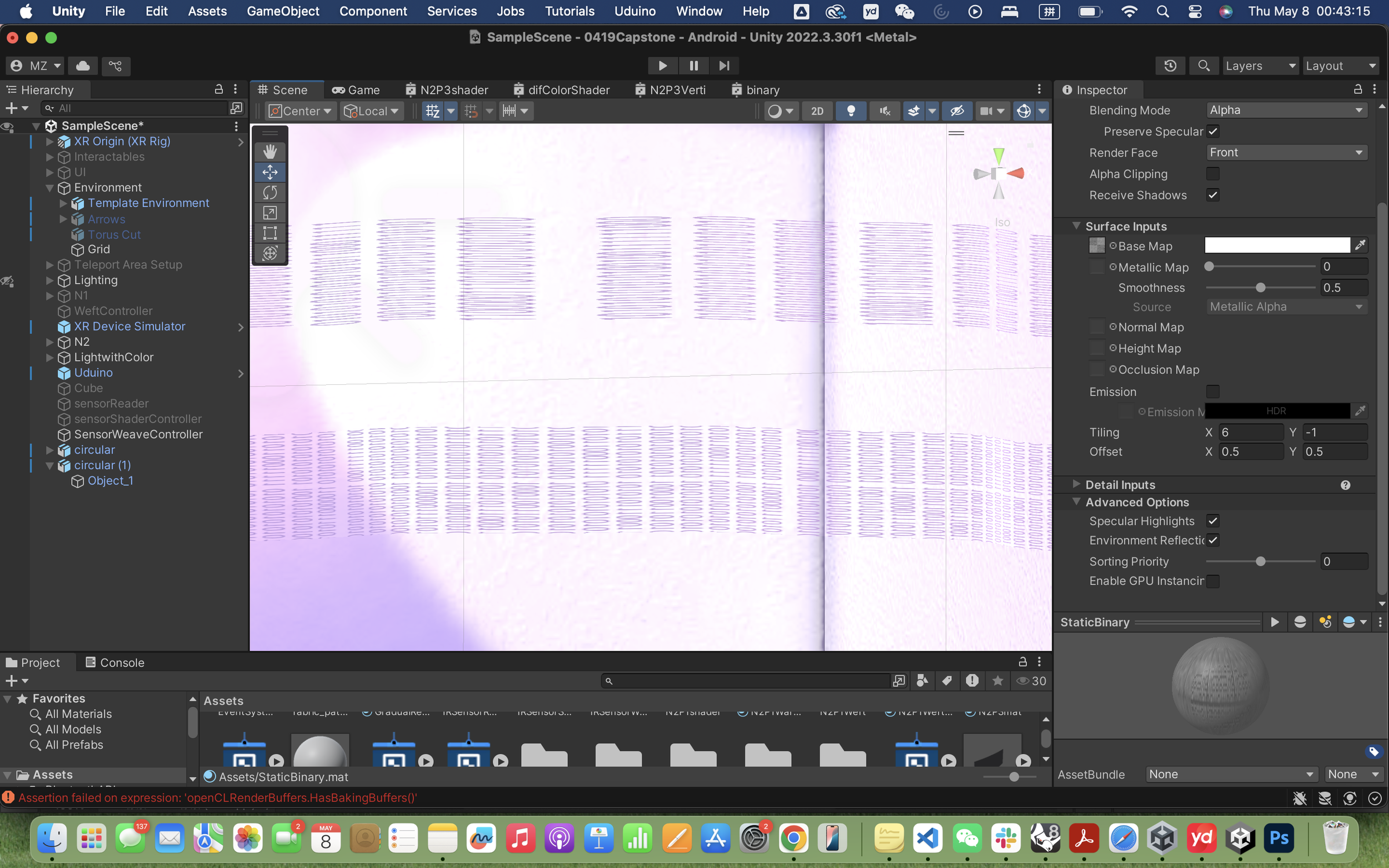 Test transparent material and changed environment