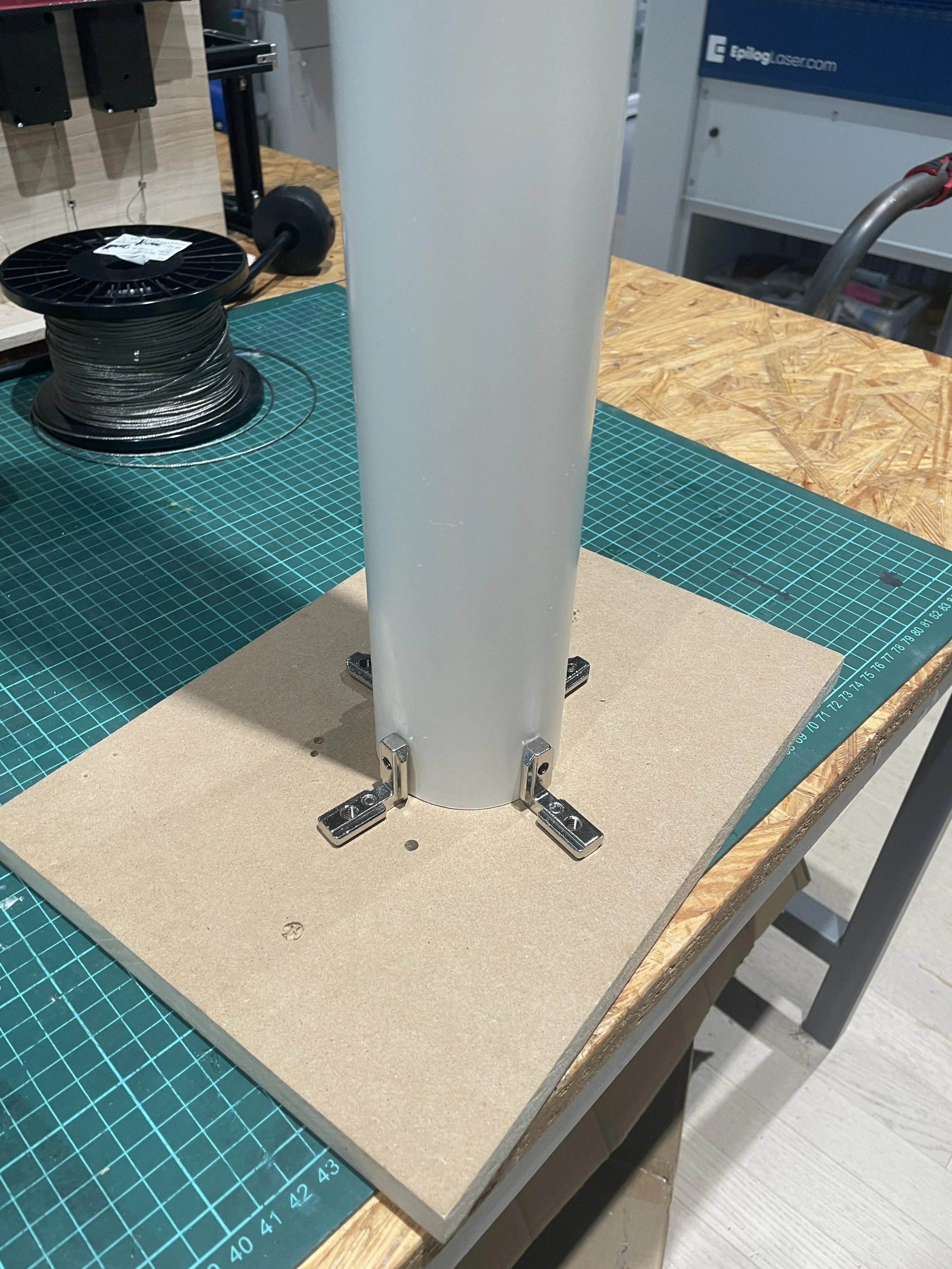 Attach tube to pedestal