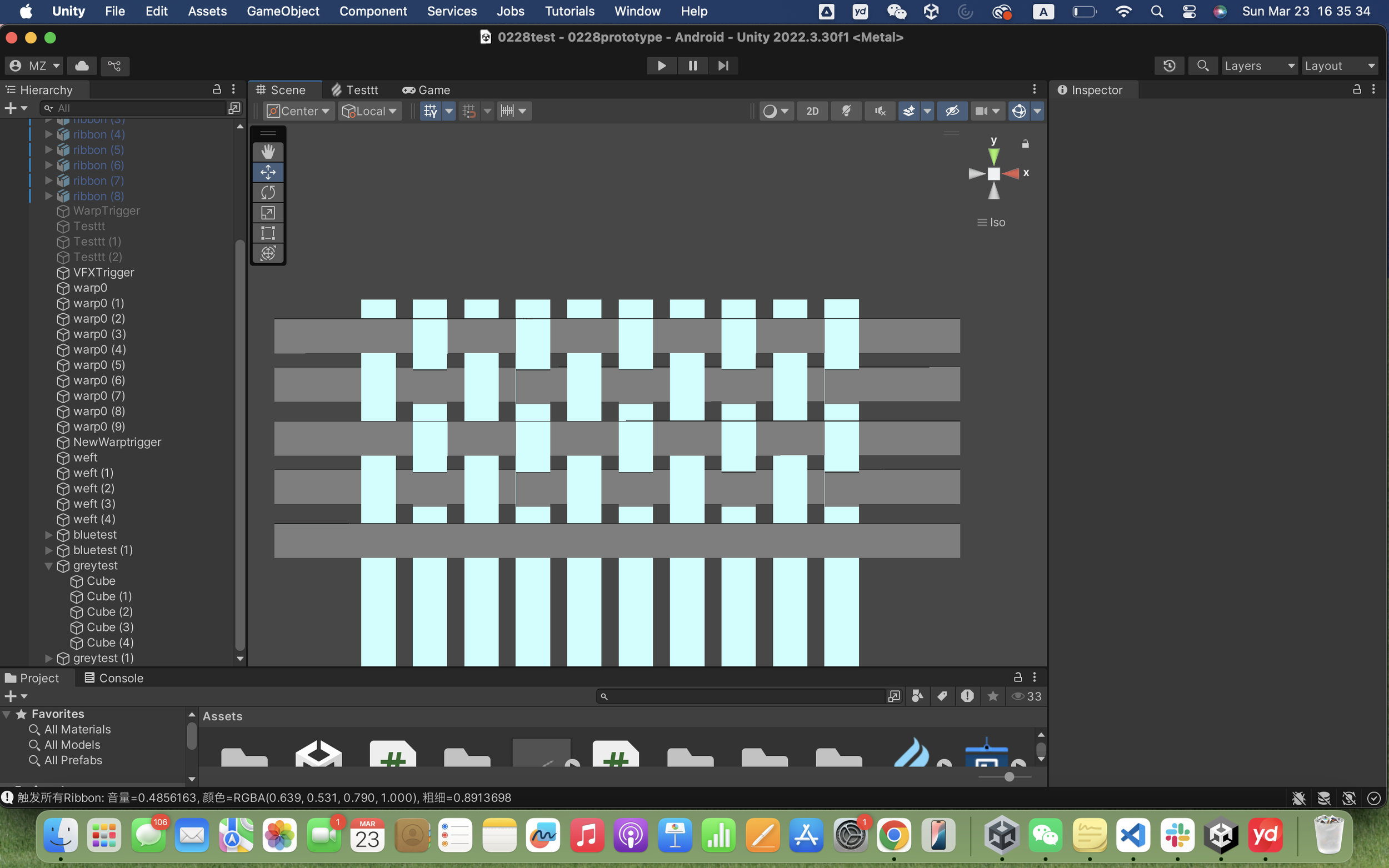 Weaving alignment test in Unity