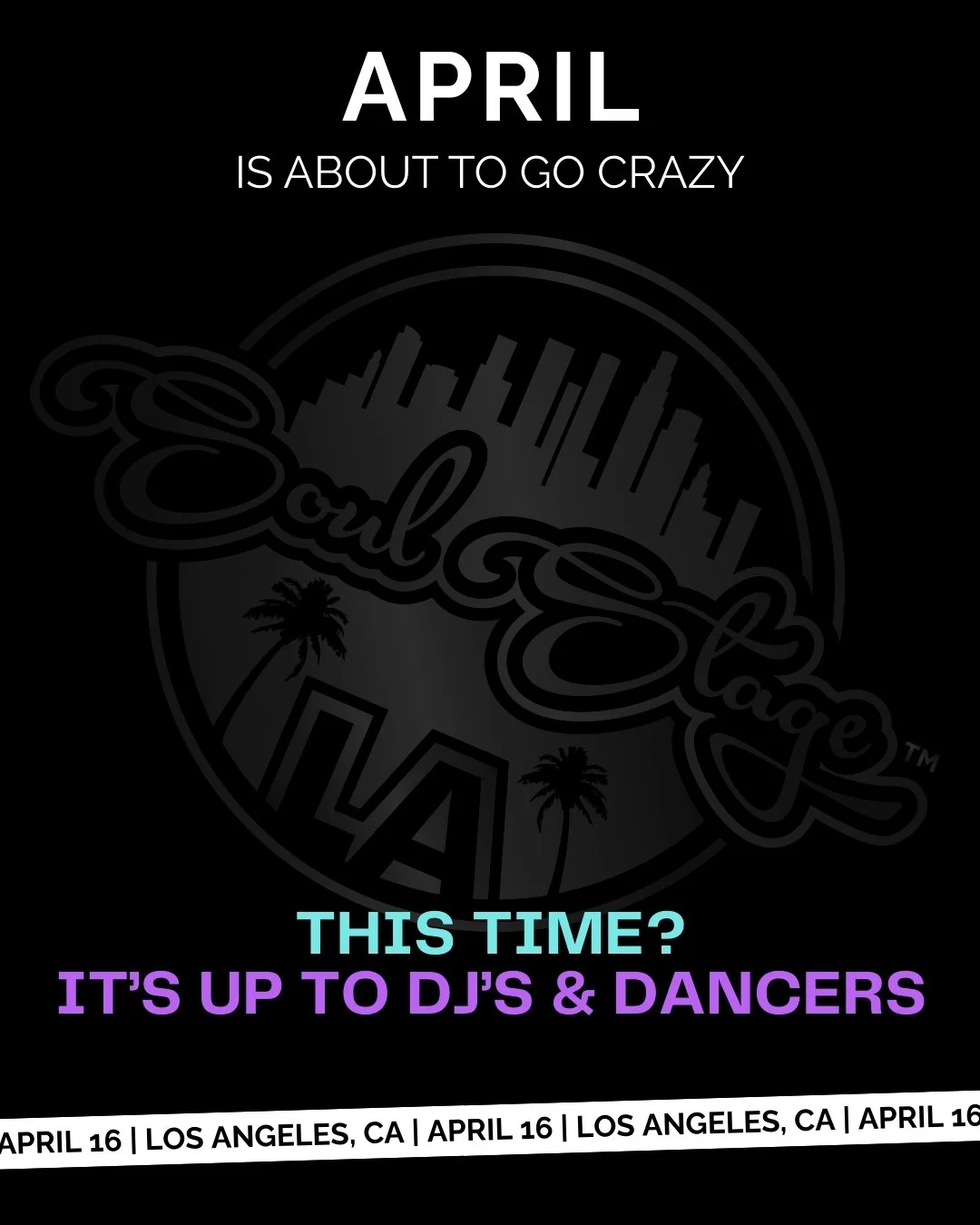 April 16th, it's going down. 

DJ's and dancers - it's your turn ‼️ But to our vocalists, don't worry, we're bringing it all together in June. 

But until then, auditions are coming first.
If you&rsquo;re serious about that mic, this is your prep win