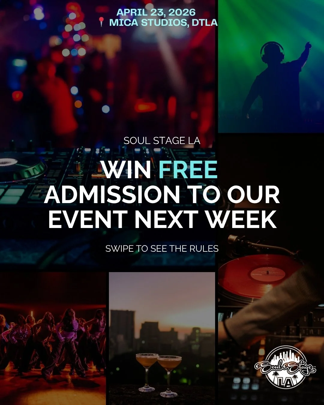 Who wants to win some free tickets? 🎟️

Here's how to play: 

 1. Each friend you tag in the comments = 1 entry (tag alllll the besties)

 2. Post to stories and tag @soulstagela = 2 entries

3. Find the LA sign in this post + DM us = 3 entries

 📲