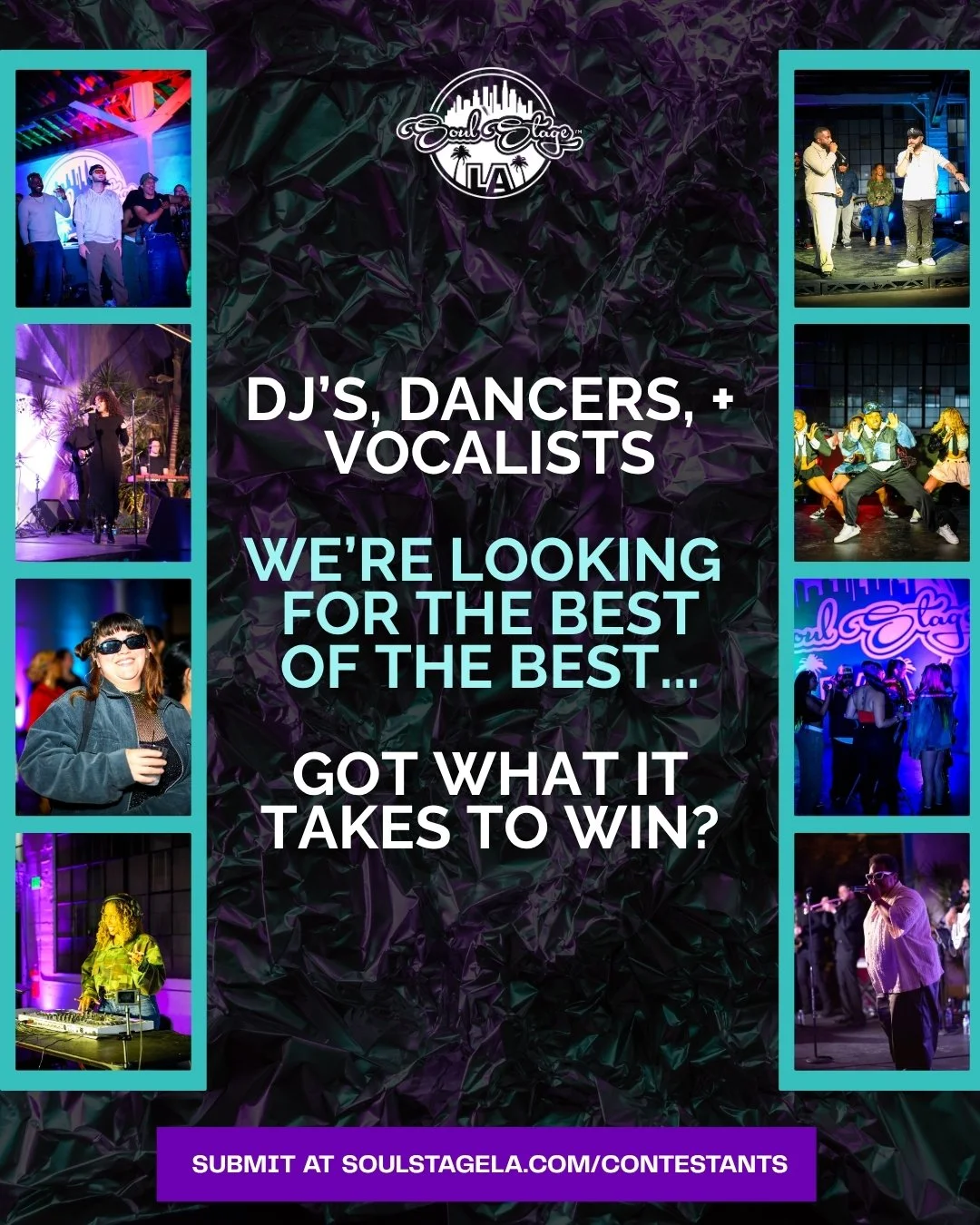 Do you have what it takes to compete at a Soul Stage LA event? Submissions are now open for all dance groups, DJs, and vocalists.

Head to soulstagela.com/contestants to submit 🔥

#losangeles #losangelestalent #djs #dancers #singers