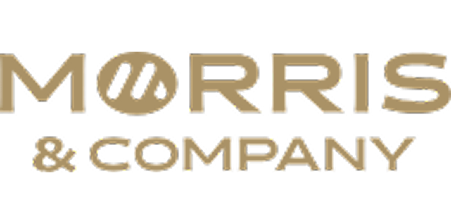MORRIS & COMPANY logo in beige color.