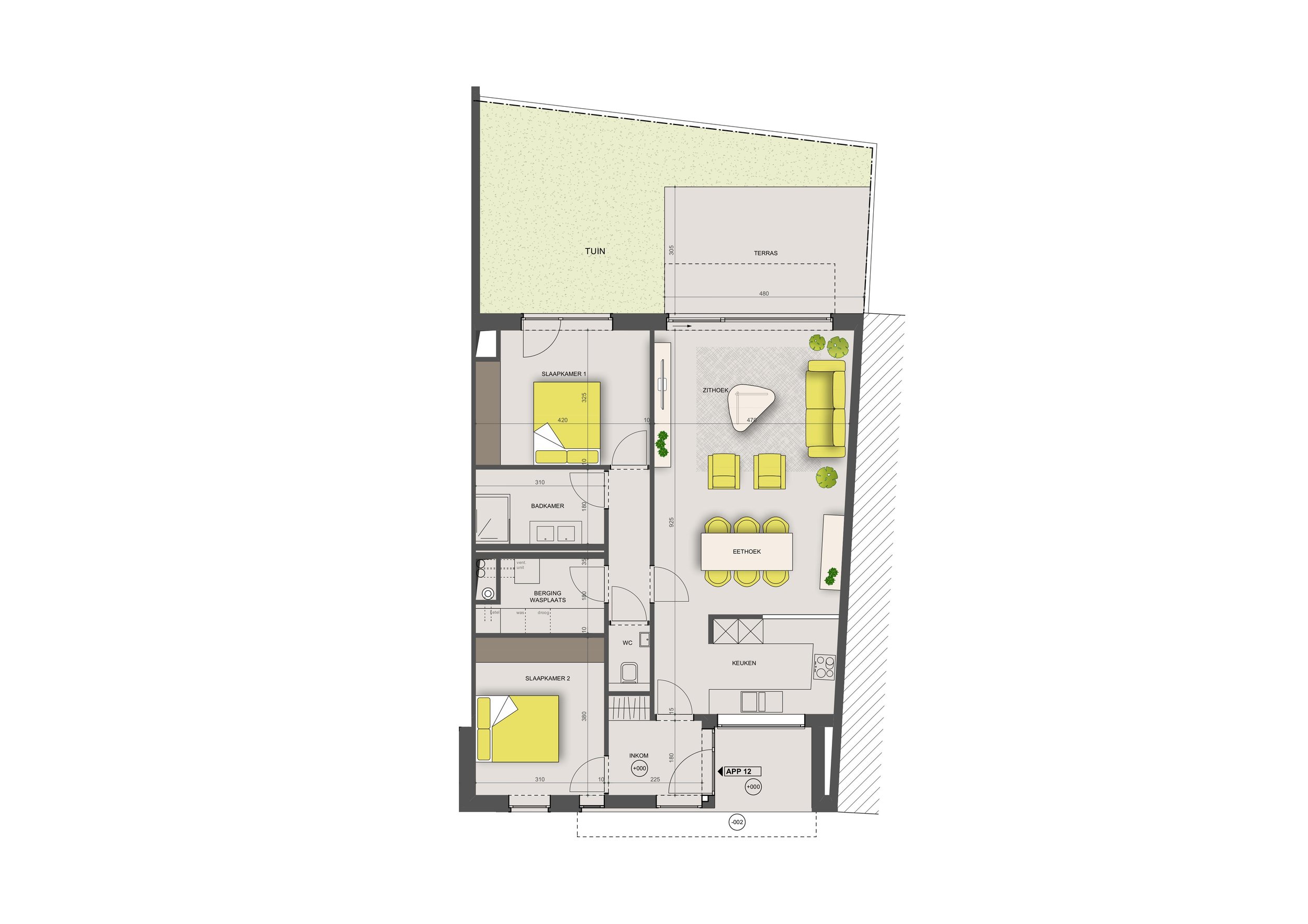 Grondplan appartement 14