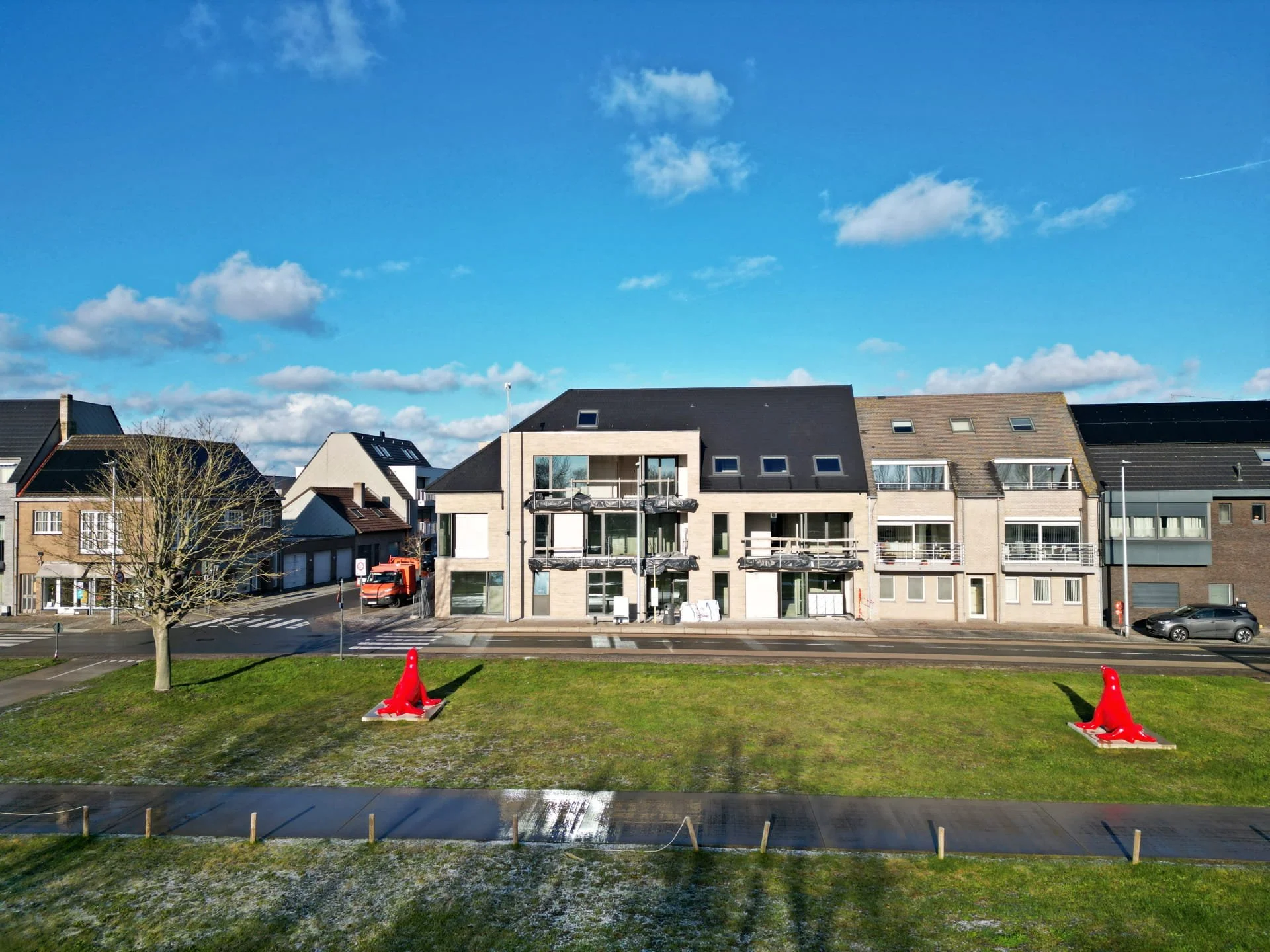 Dronefoto voorgevel residentie Parkzicht