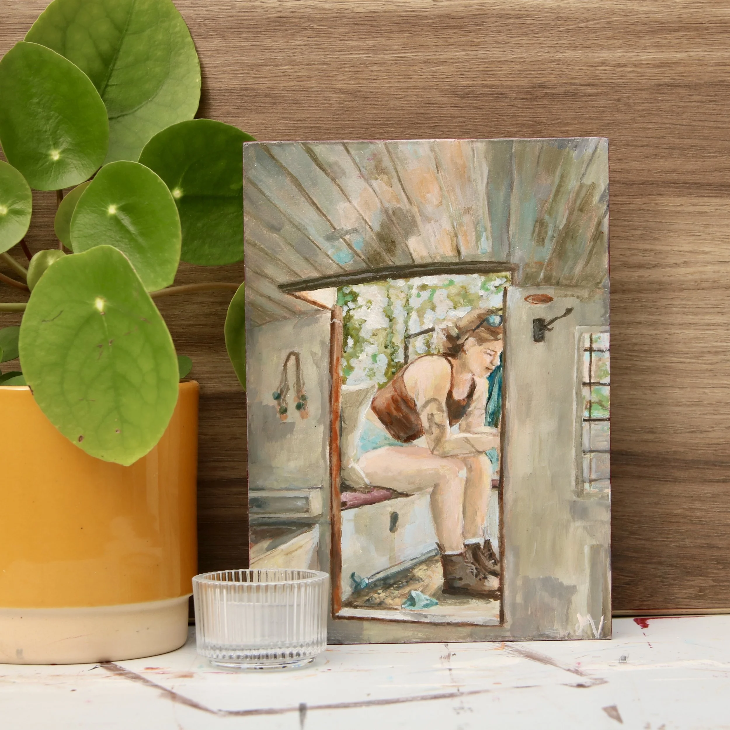 Marjolein aan boord (15x20cm)