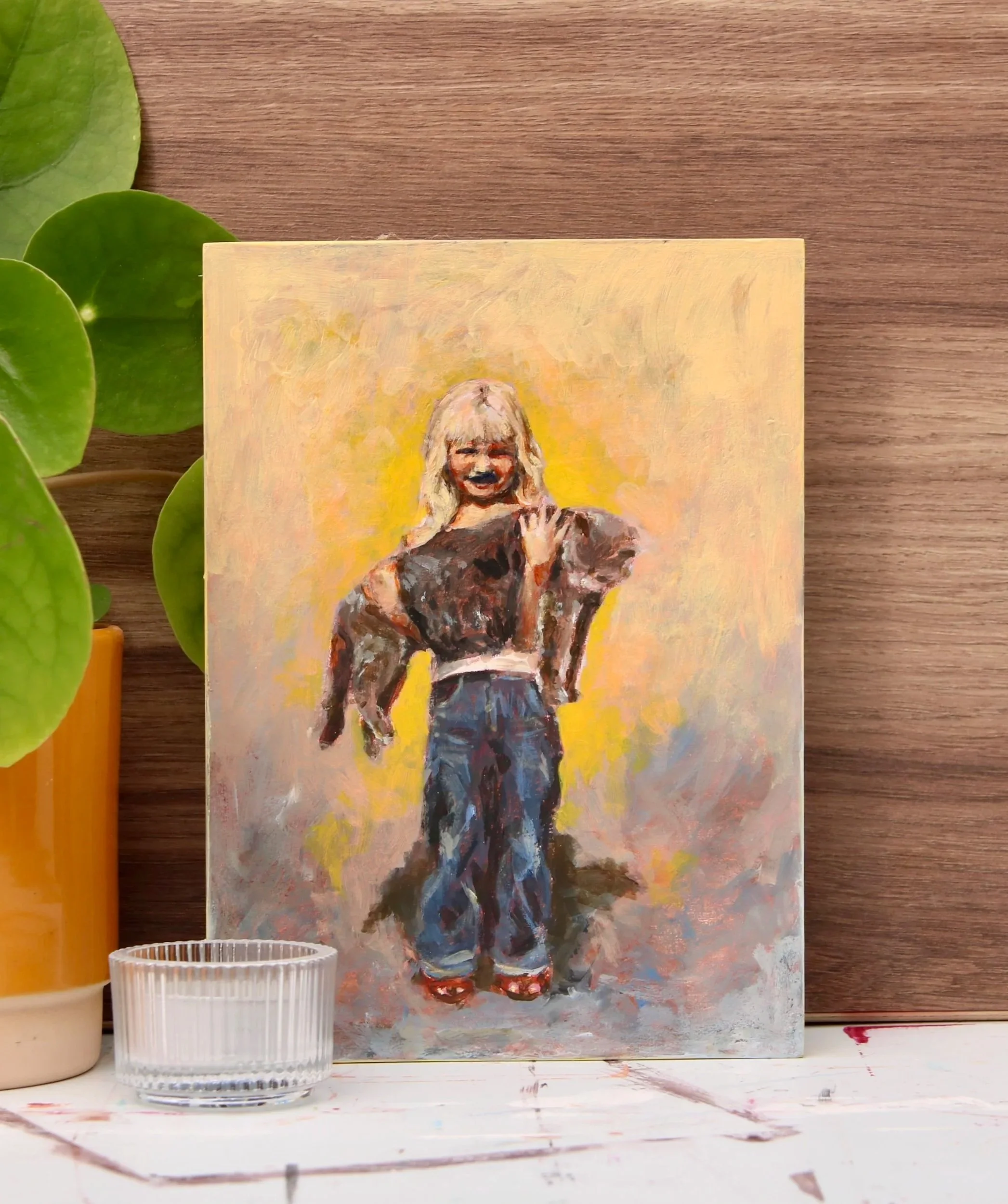 Meisje met kat (15x20cm)