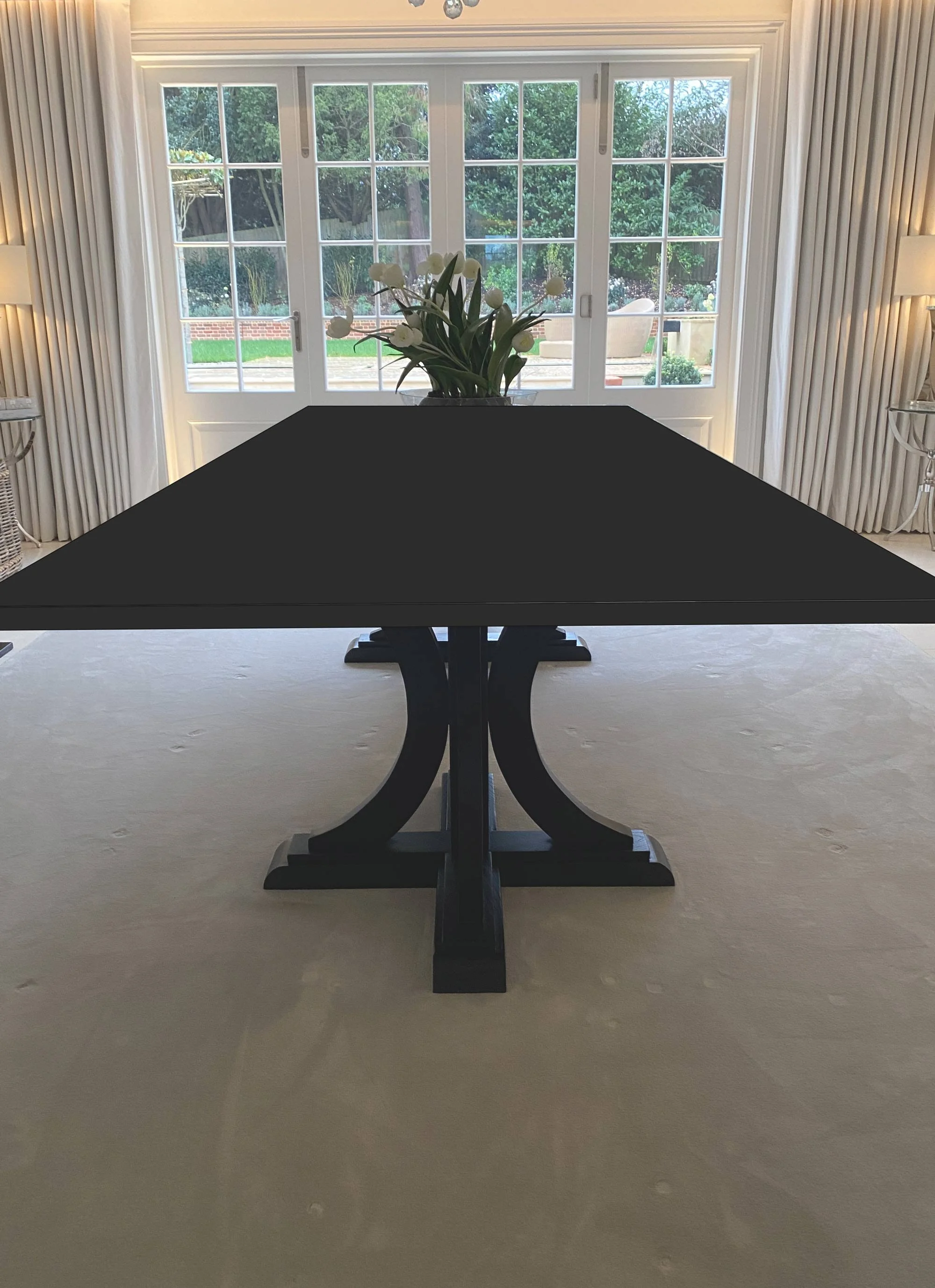 Exclusive Solid Oak Dining Table  (photo shows - 'Ebonised Oak' finish)
