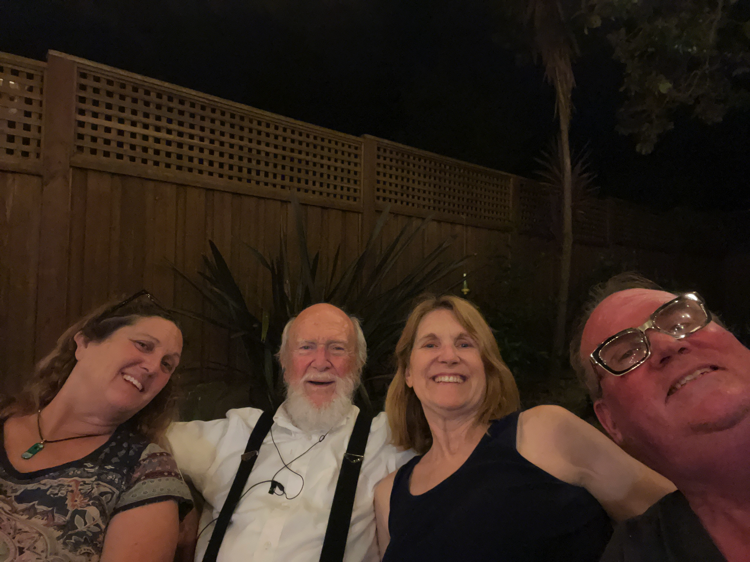 Greg Burgess with his two sisters and his father, Earl 'The Pearl' Burgess, Korean War veteran.