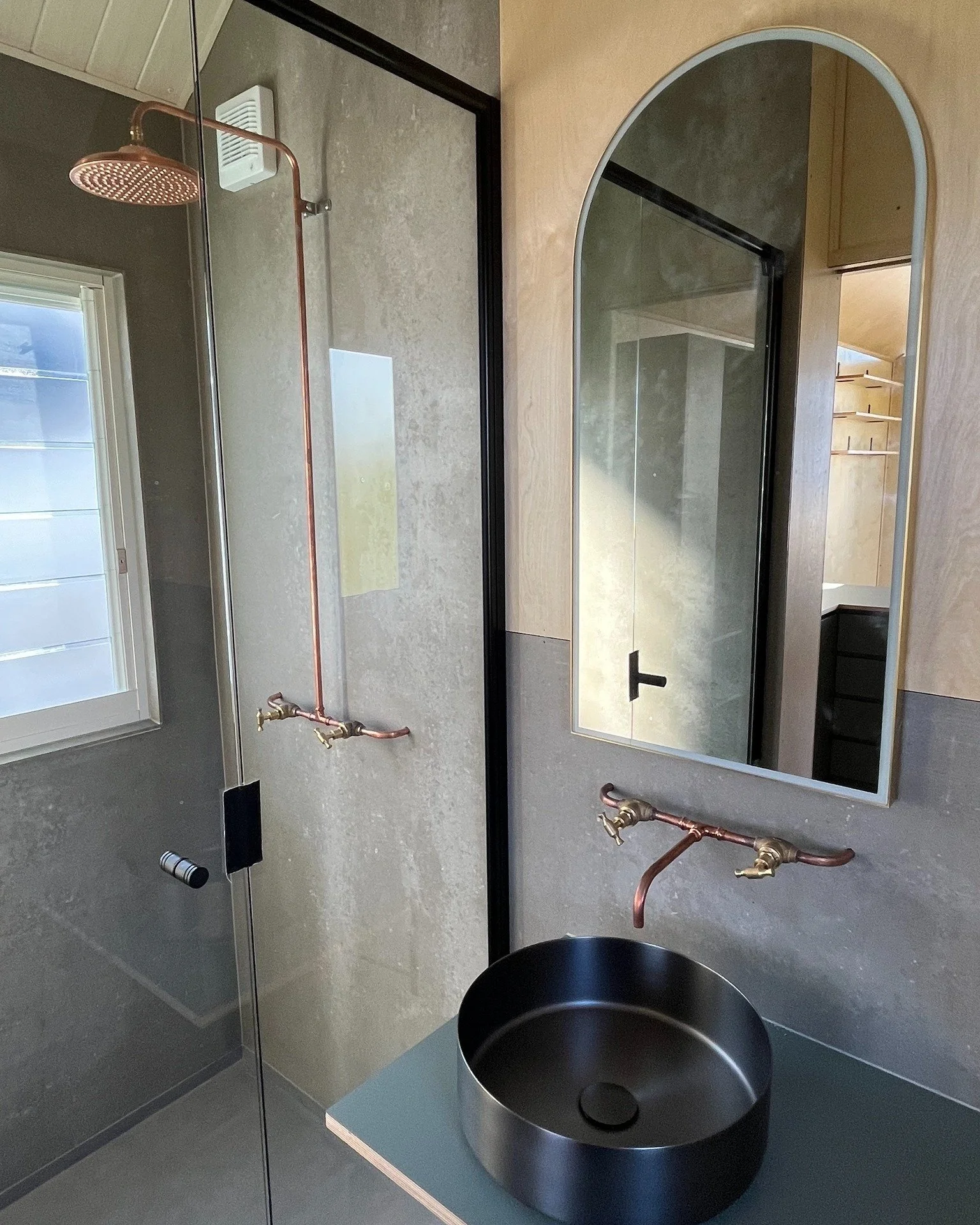 Just because it&rsquo;s a tiny home doesn&rsquo;t mean you have to compromise on style! Each of our bathrooms is individually designed to reflect the unique character of the home it belongs to!