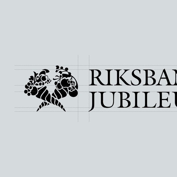 A logo with a stylized lion's head and the text 'RIKSBAT JUBILEU' in black on a light gray background.