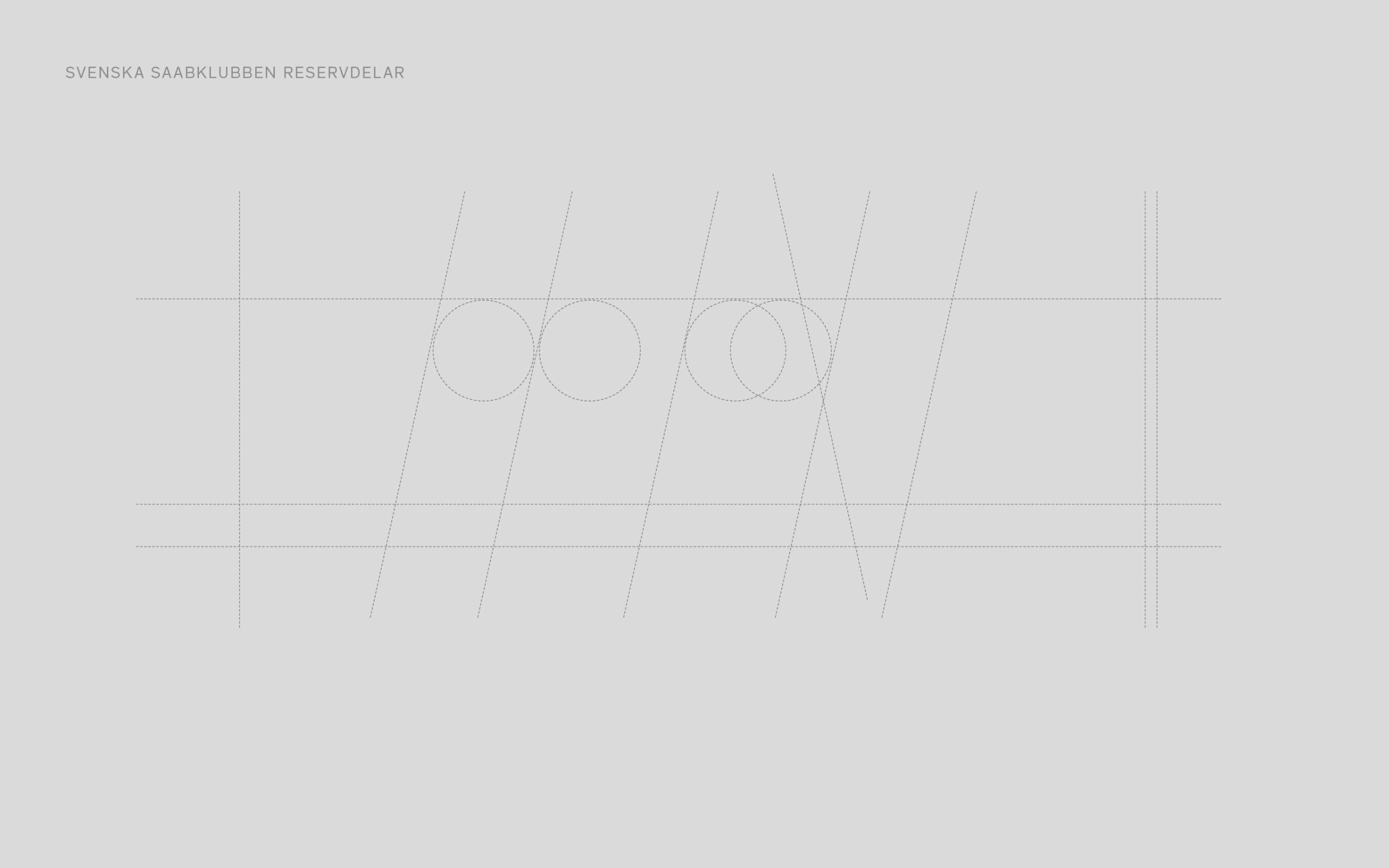 Light gray background with faint geometric design and text reading 'SVENSKA SAABKLUBBEN RESERVEDELAR' in the top left corner.