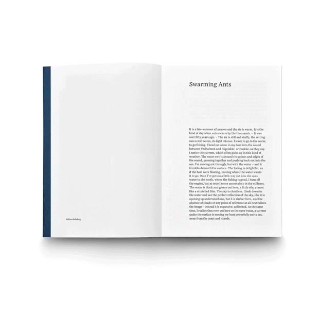 Open book displaying a chapter titled 'Swarming Ants' with several paragraphs of text underneath.