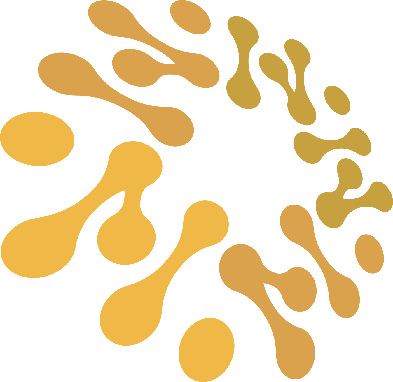 Abstract pattern of irregular, elongated shapes in various shades of gold and brown on black background.