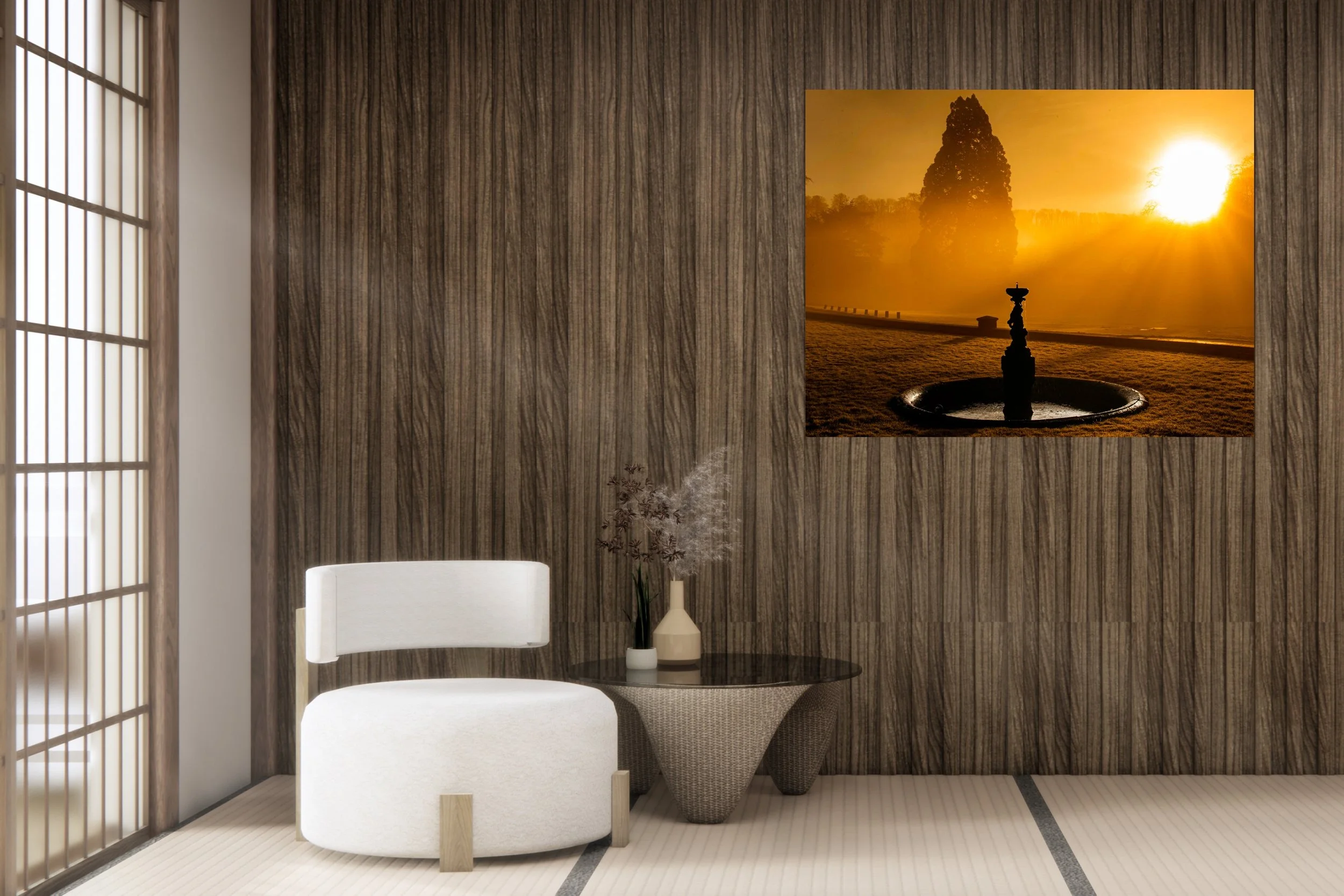 Stunning Sunrise print on a office space wall