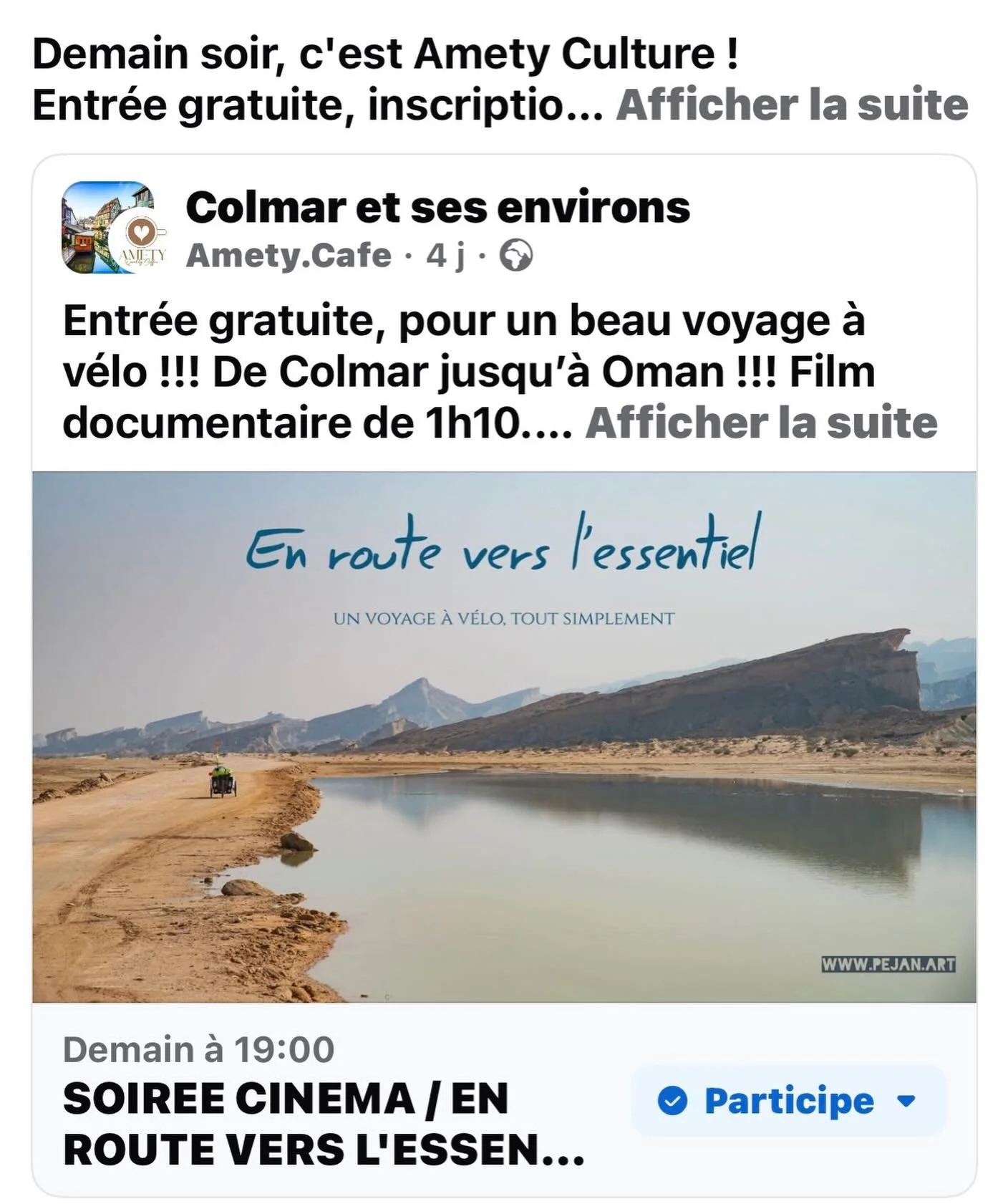 Demain soir, c&rsquo;est Amety Culture !
Entr&eacute;e gratuite, inscription par mail ametycafe@gmail.com