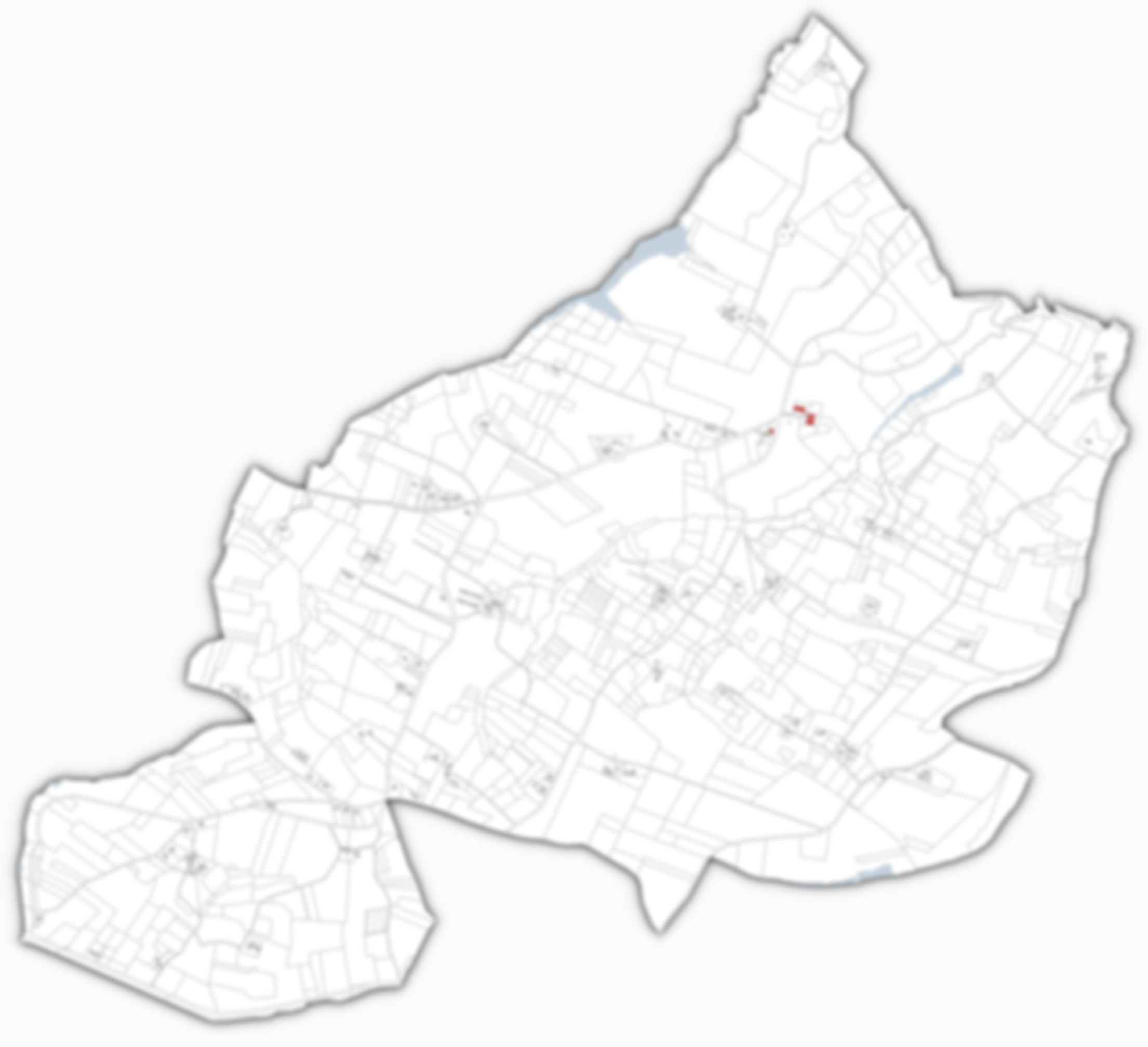 Cartographie du cadastre d'une commune avec un effet flou.