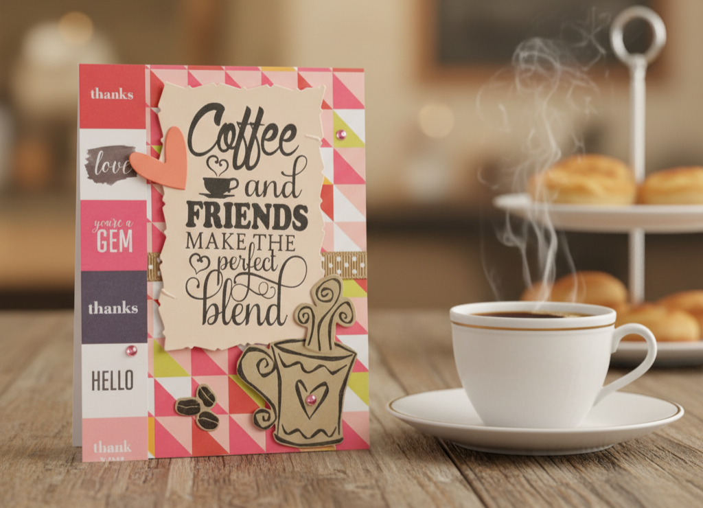 Coffee Greeting Card 4x6 Blank Inside 