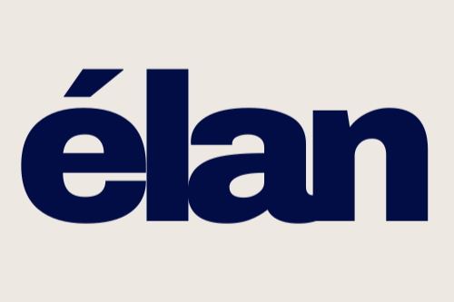 The logo of the telecommunications company Élan in dark blue text on a light background.