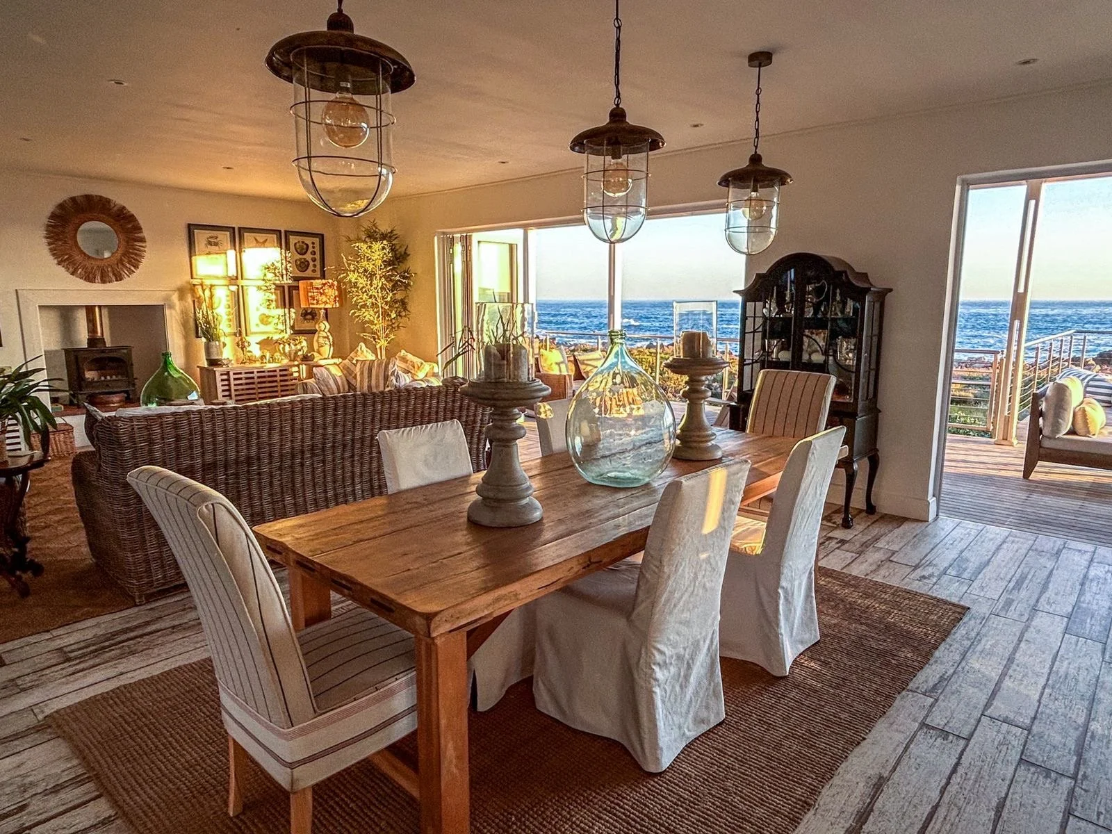 Views through to the ocean from Kalliste Beach House