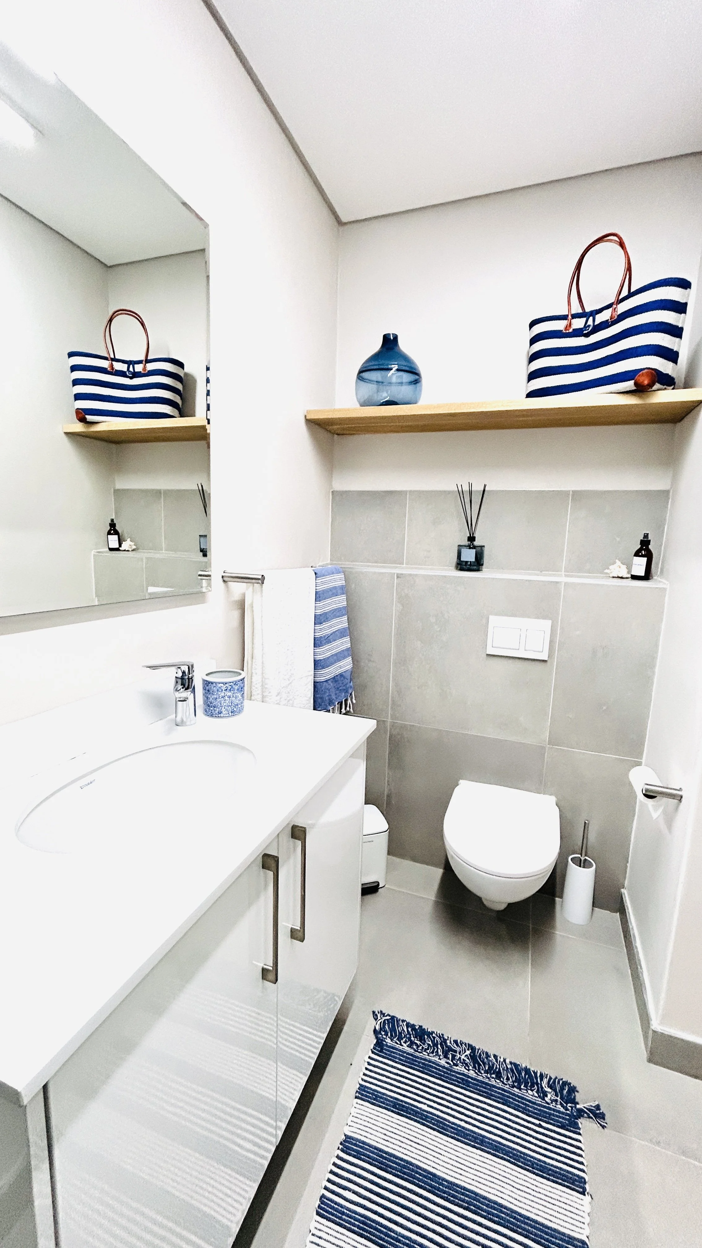 MES bathroom with toilet and large shower at The View, self catering apartment